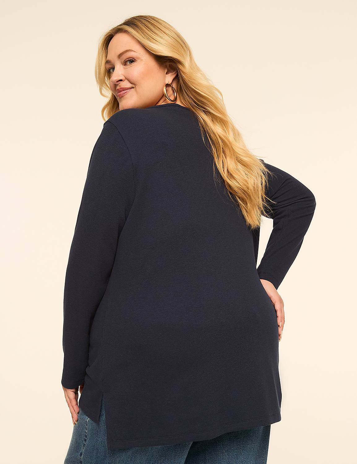 Waffle Knit Long-Sleeve Top - thumbnail 8