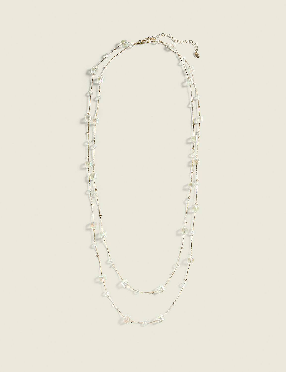 Iridescent Beaded Multi-Row Necklace