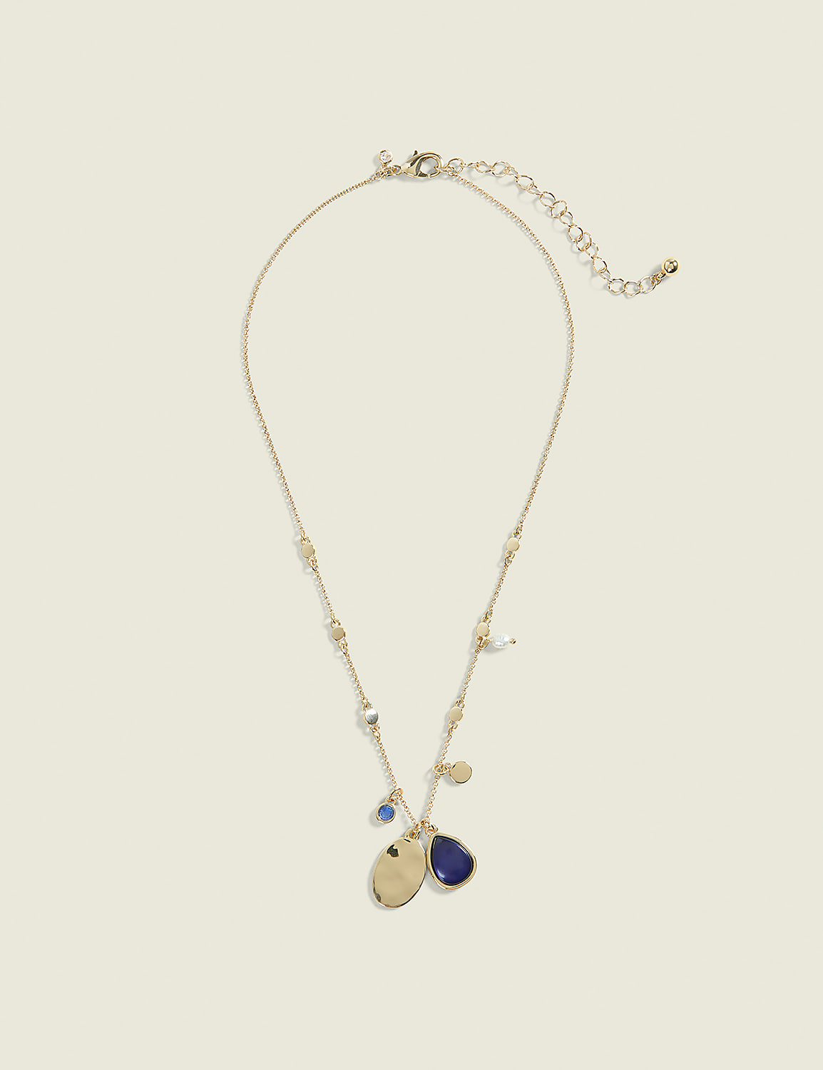 Deep Blue Imitation Stone Charm Necklace