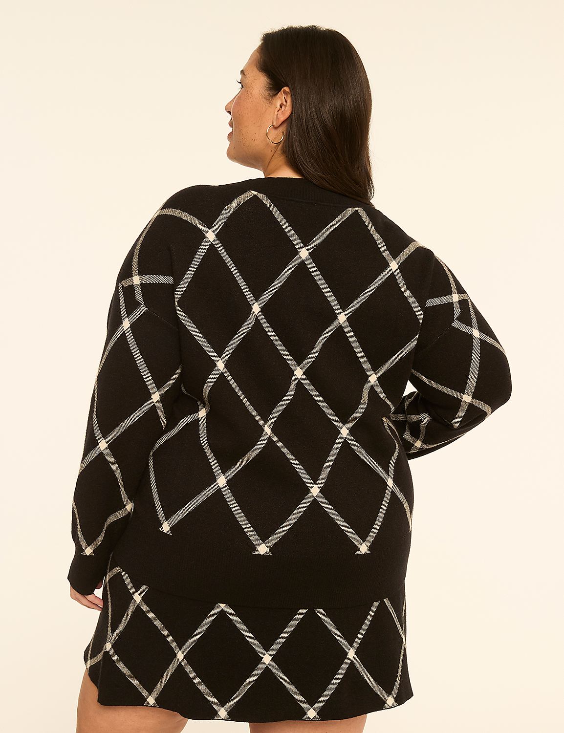 Plaid V-Neck Sweater - thumbnail 2