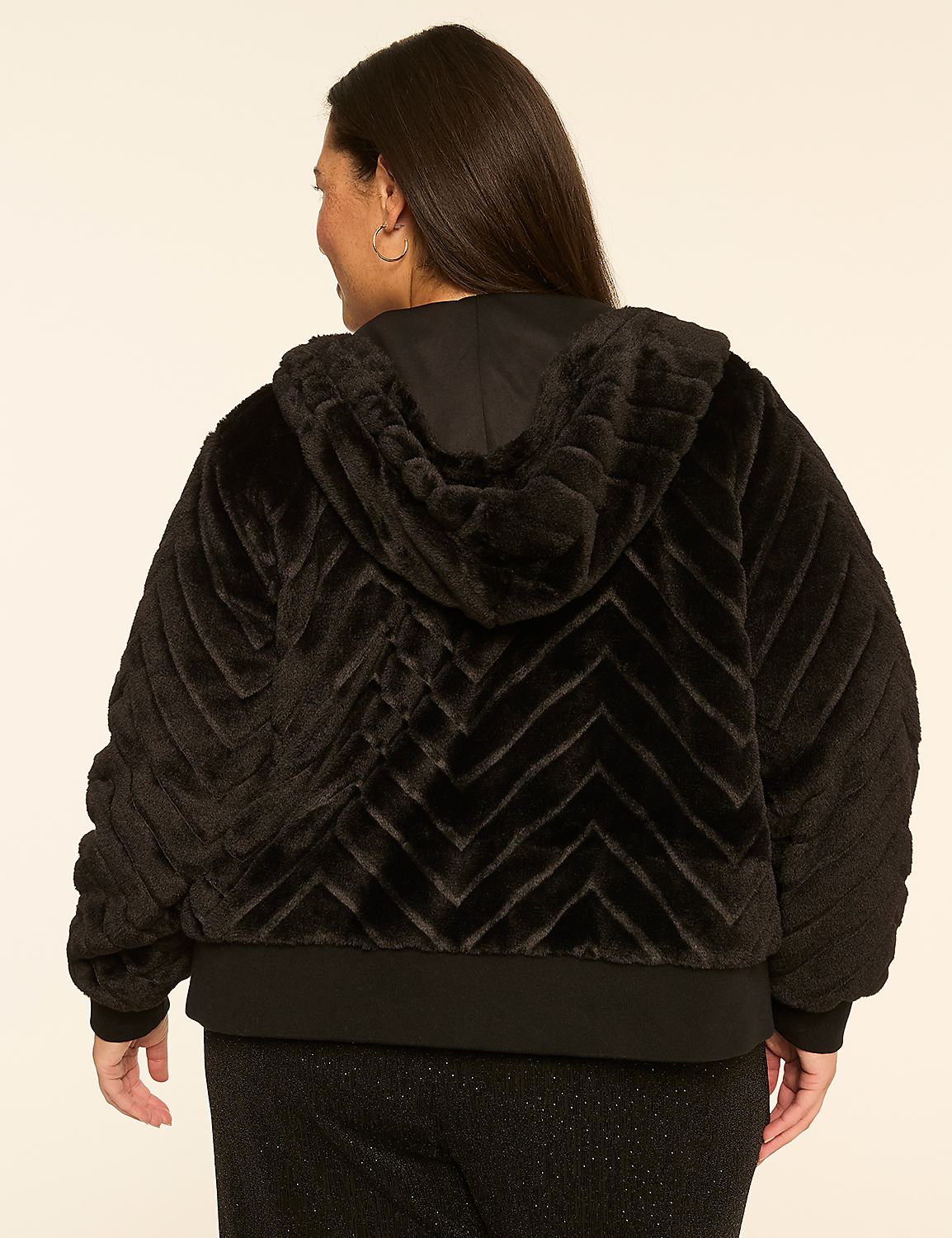 Faux-Fur Full-Zip Hooded Jacket - thumbnail 2