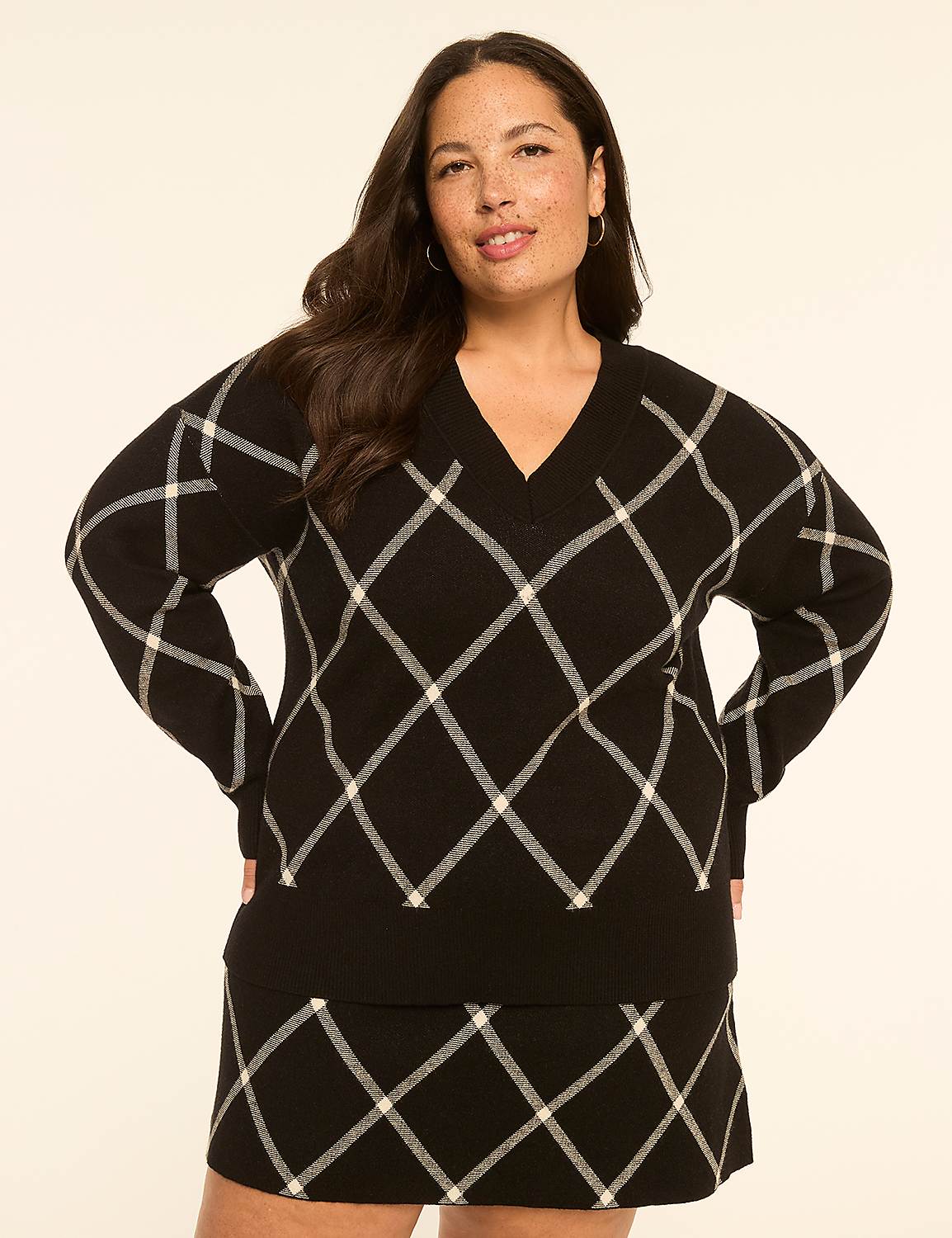 Plaid V-Neck Sweater