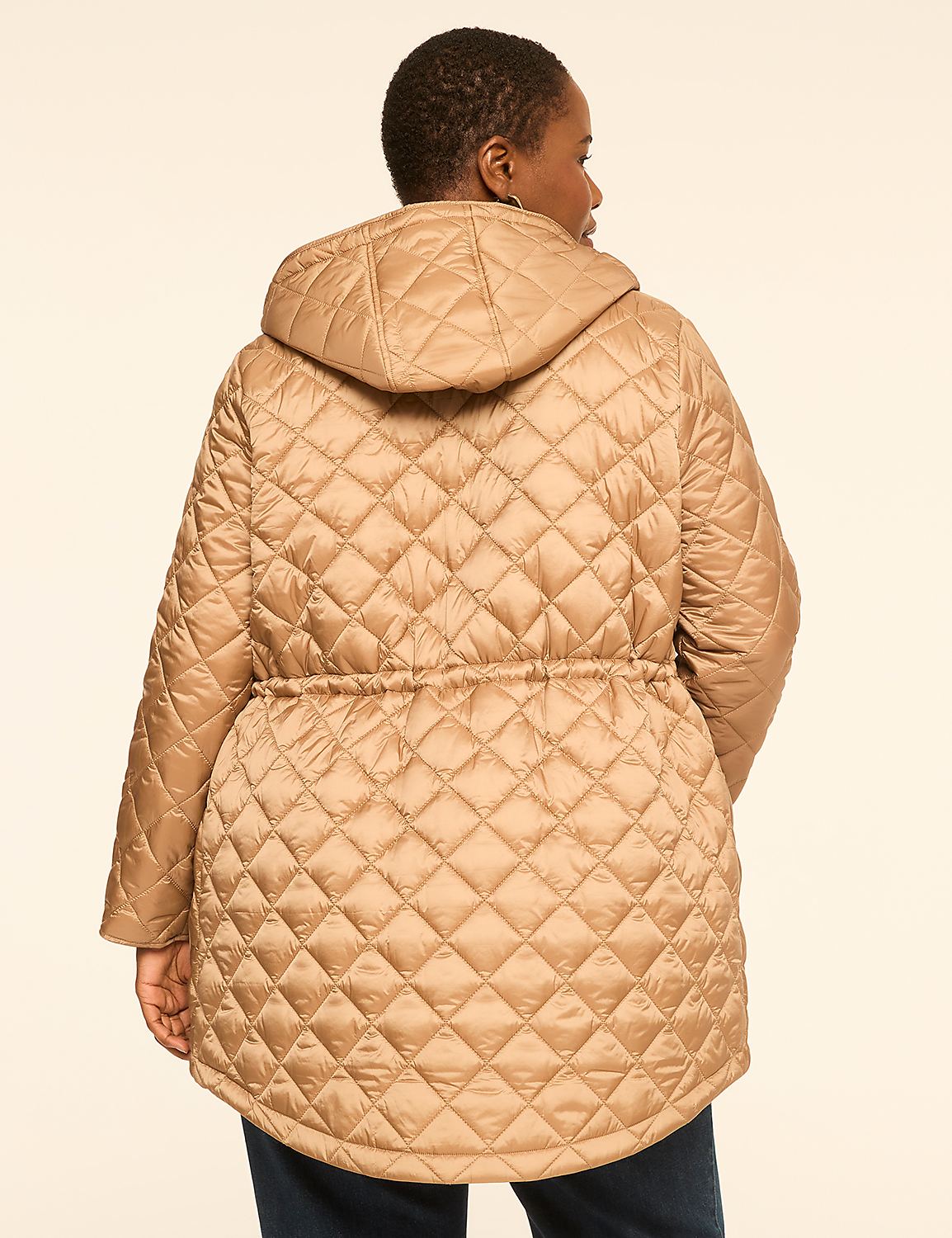 Quilted High-Low Puffer Coat - thumbnail 2