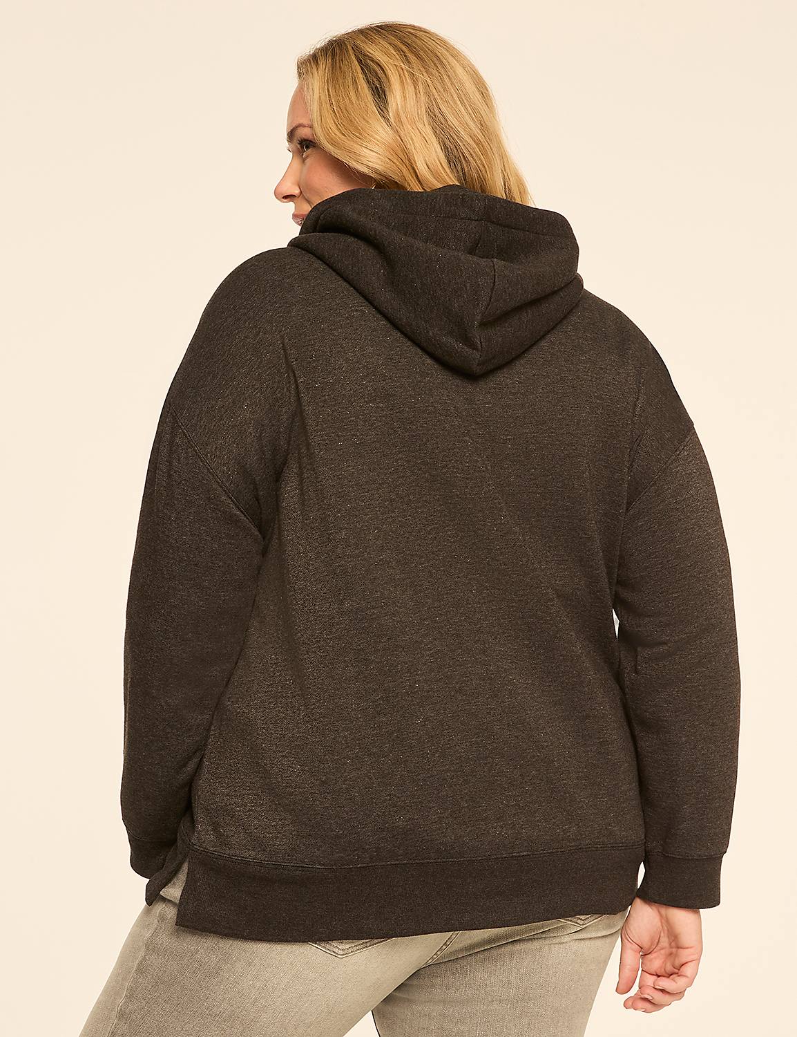 Embroidered Plaid Heart & Tree Graphic Hoodie - thumbnail 2