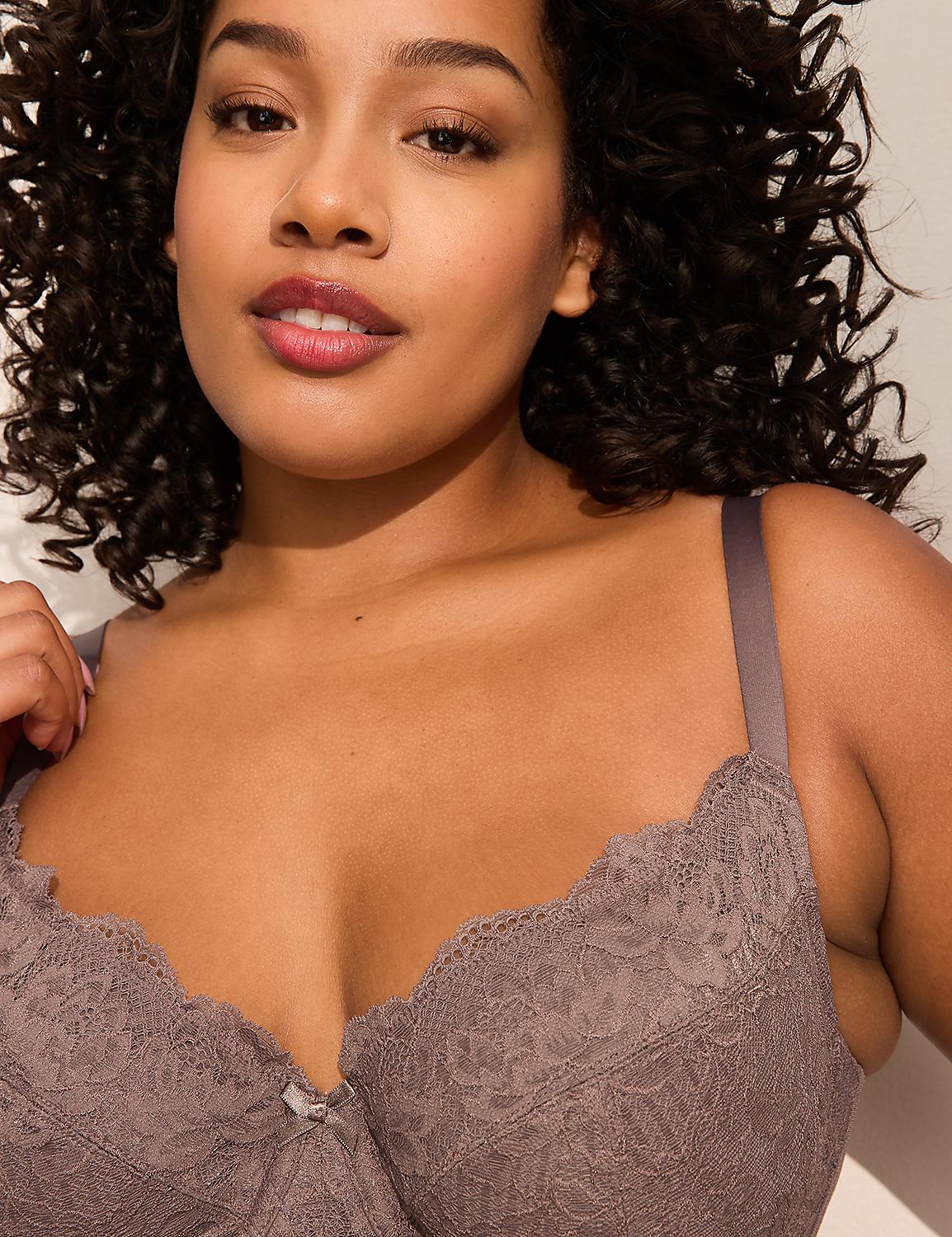 A woman with curly dark hair and a lace bra is shown against a plain background. Product Image 2