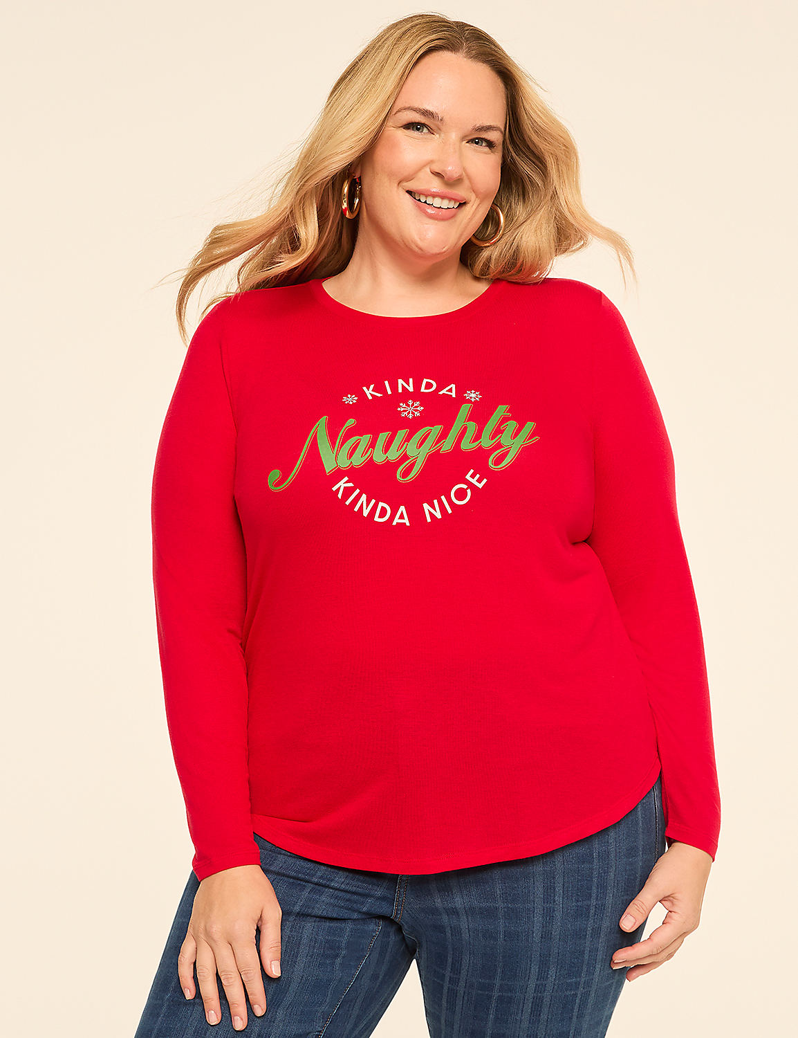 EveryWear Glitter Kinda Naughty Graphic Tee