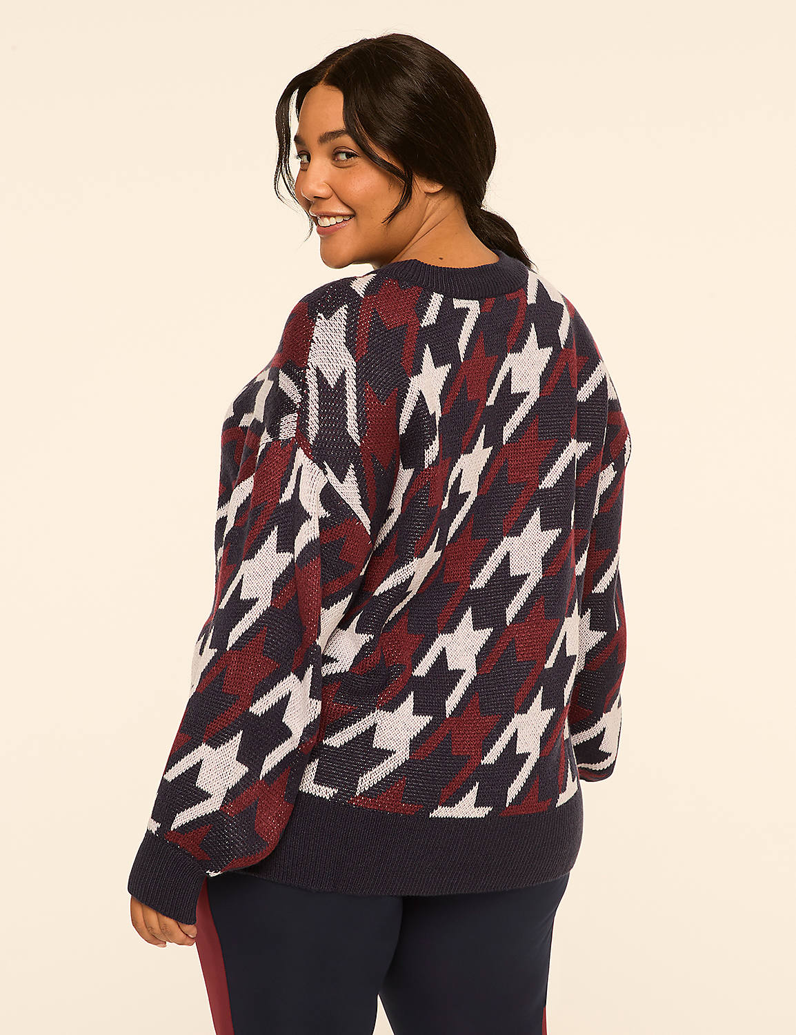 LIVI Jacquard Knit Houndstooth Sweater - thumbnail 2