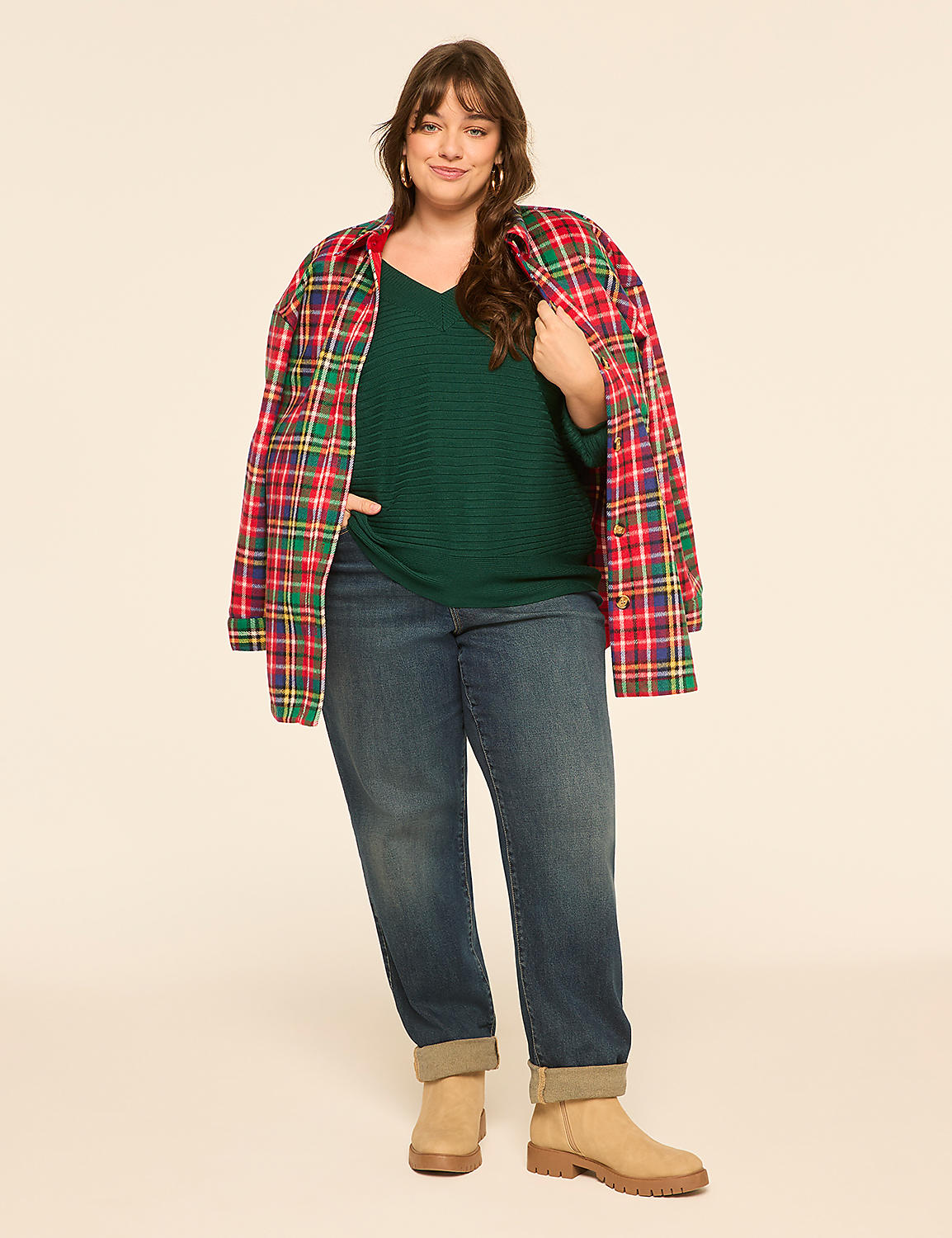 Ribbed V-Neck Sweater - thumbnail 6