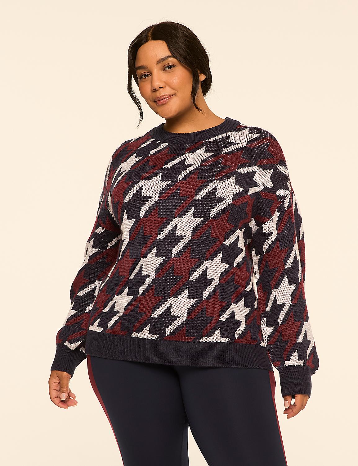 LIVI Jacquard Knit Houndstooth Sweater