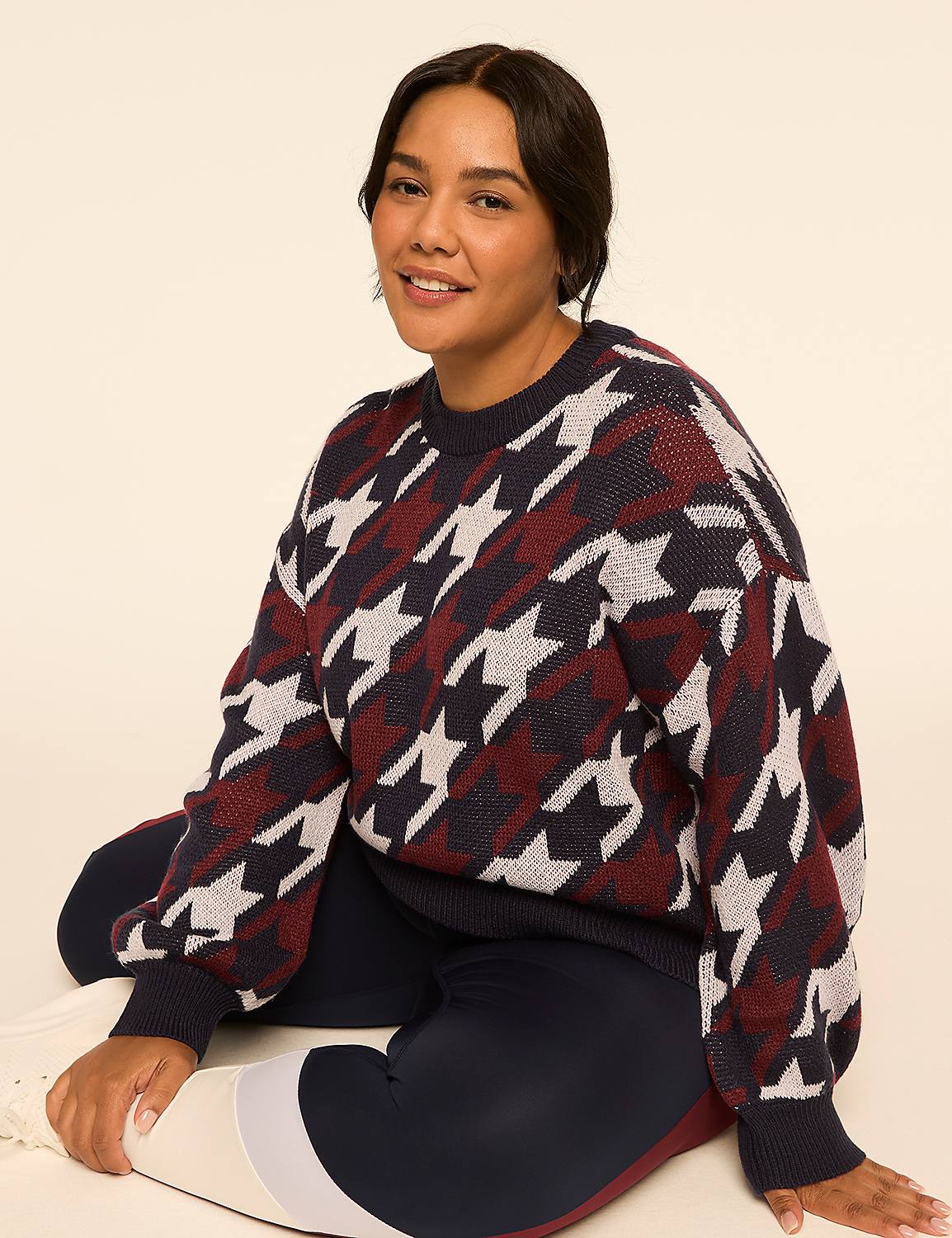 LIVI Jacquard Knit Houndstooth Sweater - thumbnail 3