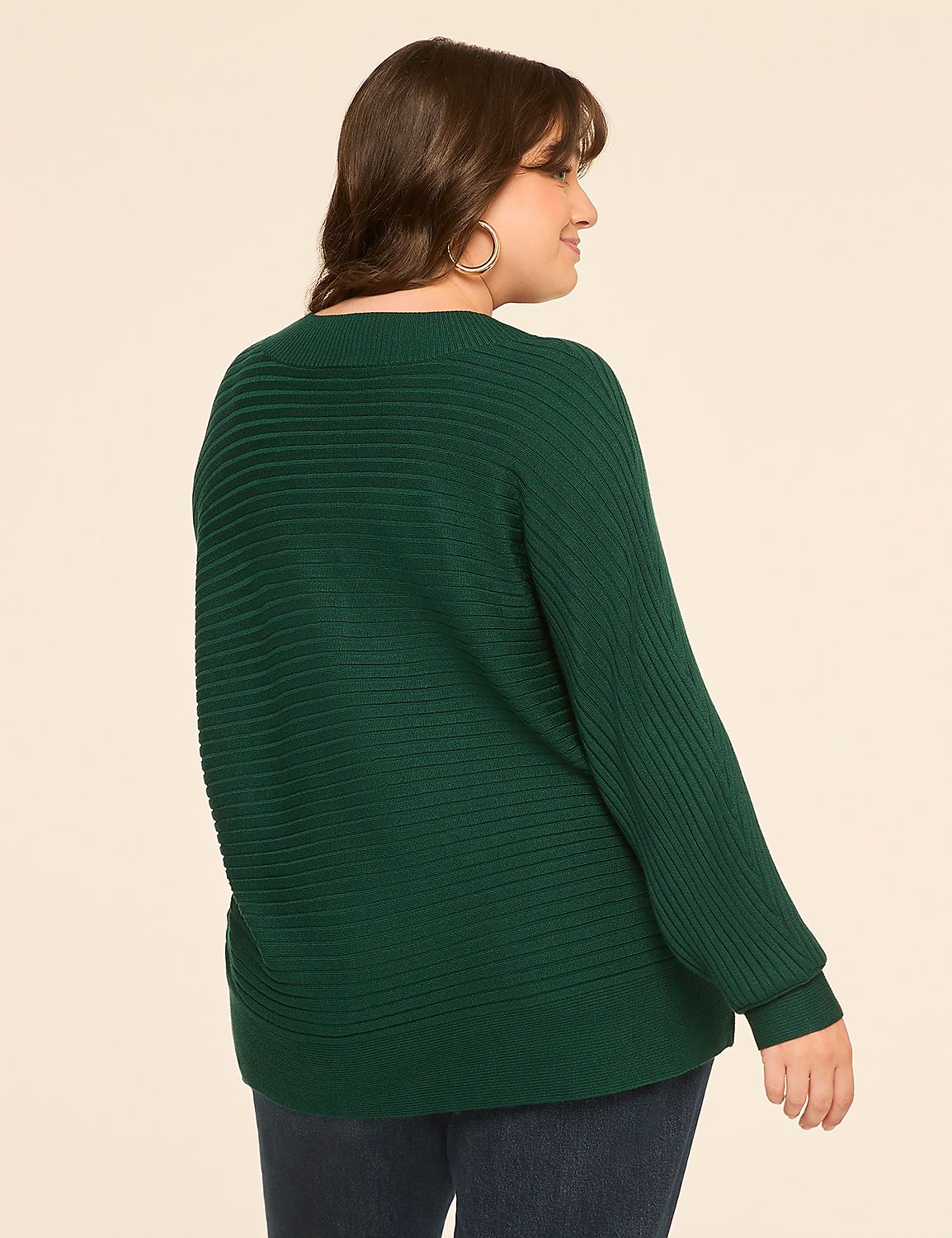 Ribbed V-Neck Sweater - thumbnail 5