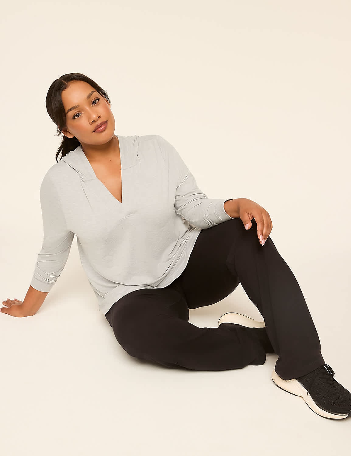LIVI Soft Marled V-Neck Hoodie Product Image 3