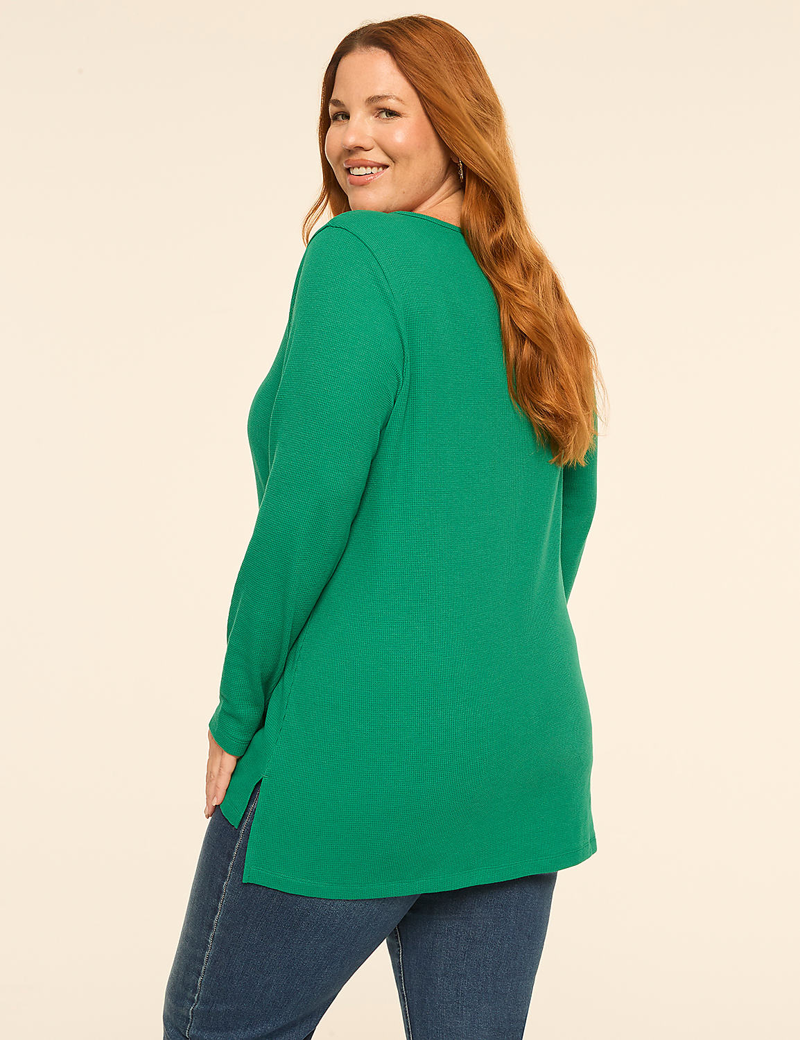 Waffle Knit Long-Sleeve Top - thumbnail 5