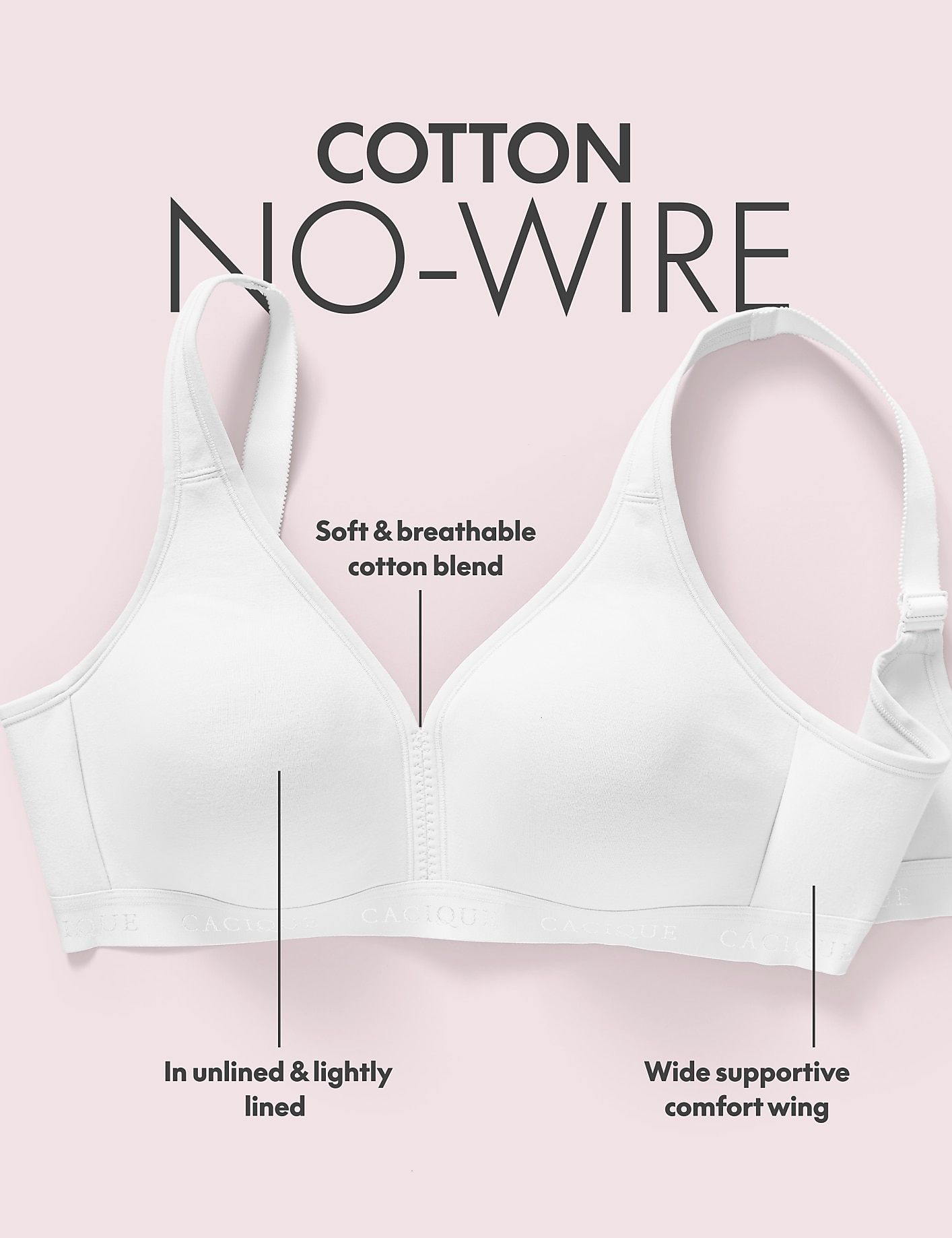 Cotton Lightly Lined No-Wire Bra Product Image 5
