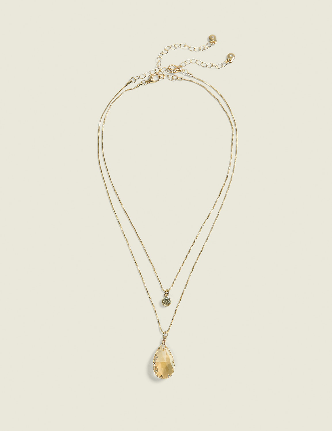 Champagne Imitation Stone Multi-Row Necklace