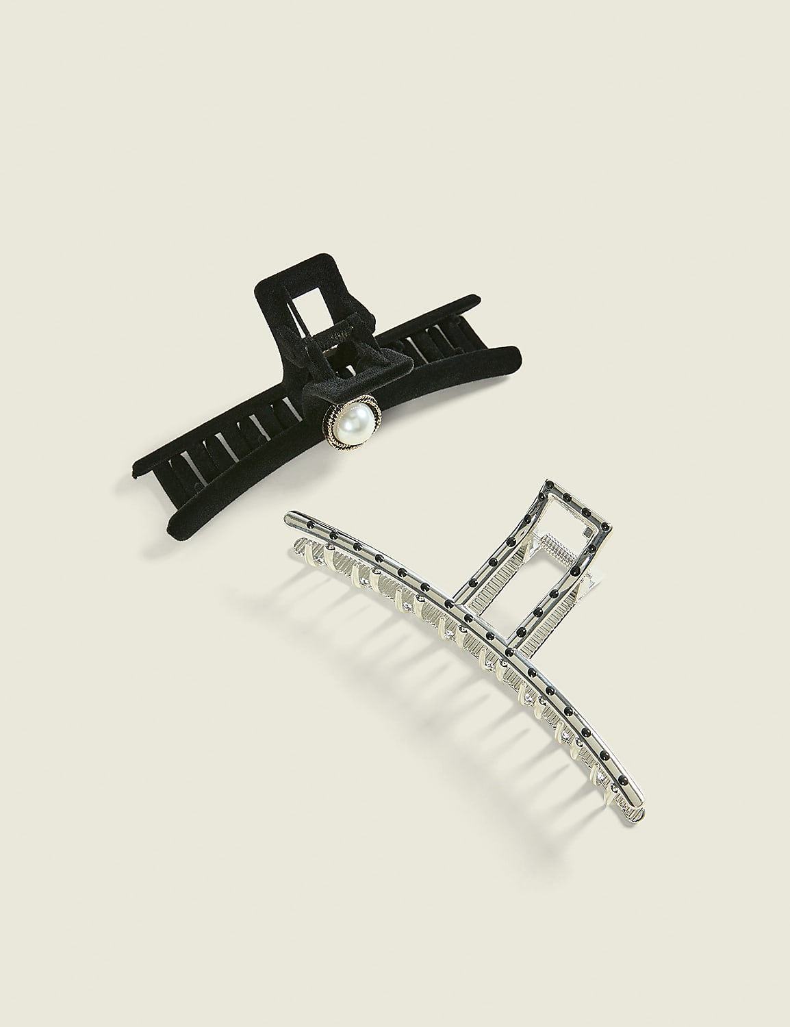Pearlized & Metal Claw Clip 2-Pack