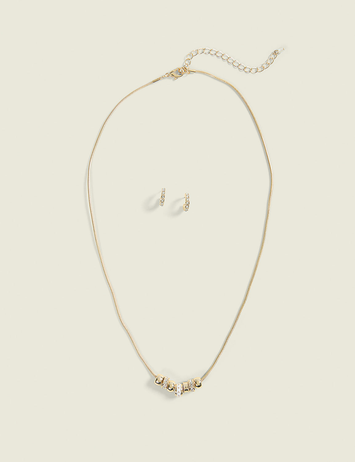 Pave Charm Necklace & Earring Set