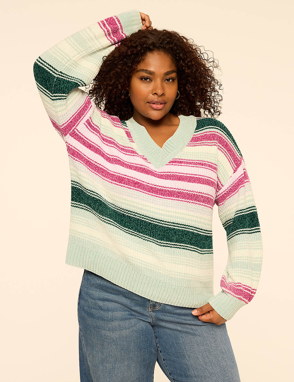 Chenille Balloon-Sleeve Sweater