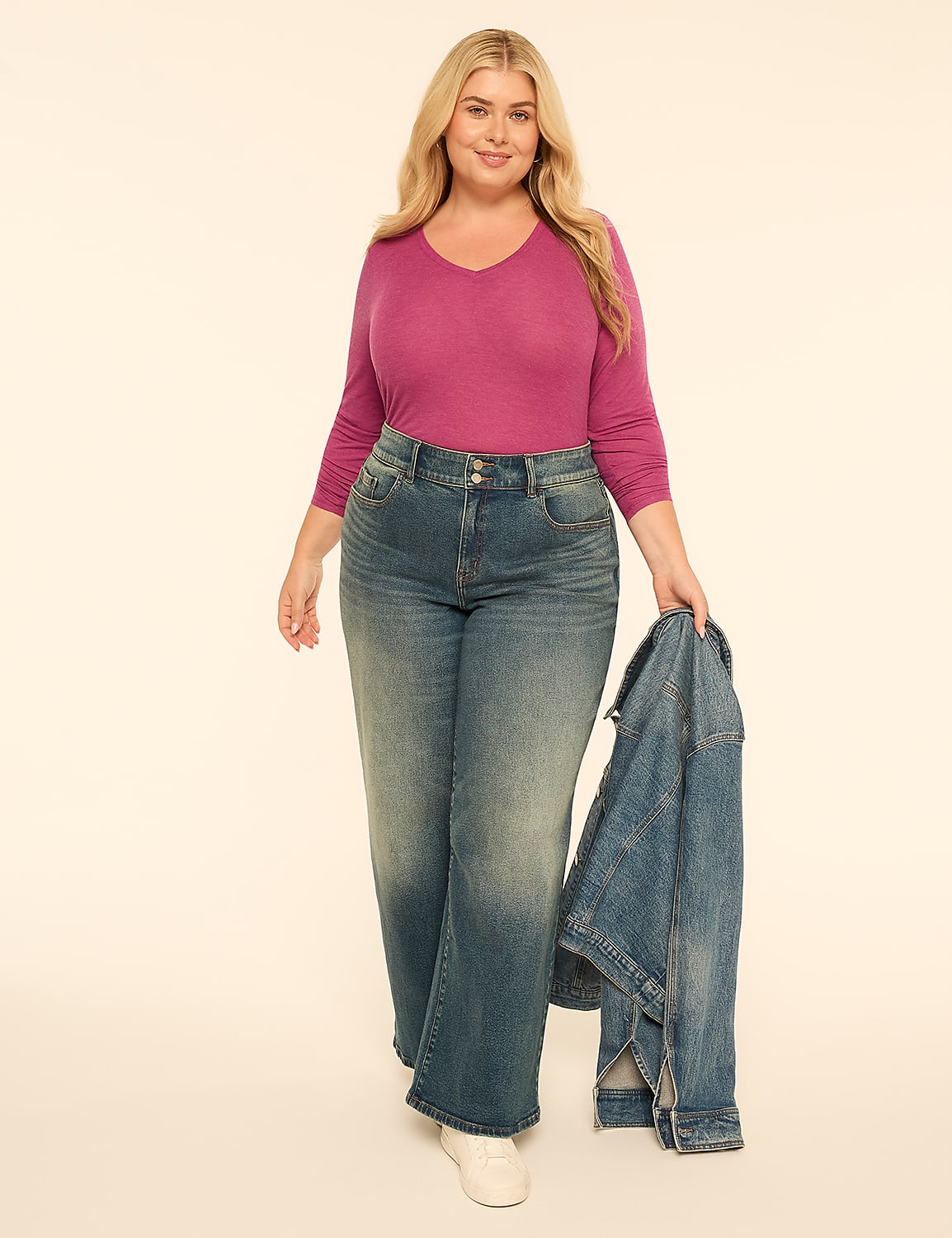 EveryWear Brushed Long-Sleeve V-Neck Tee - thumbnail 6