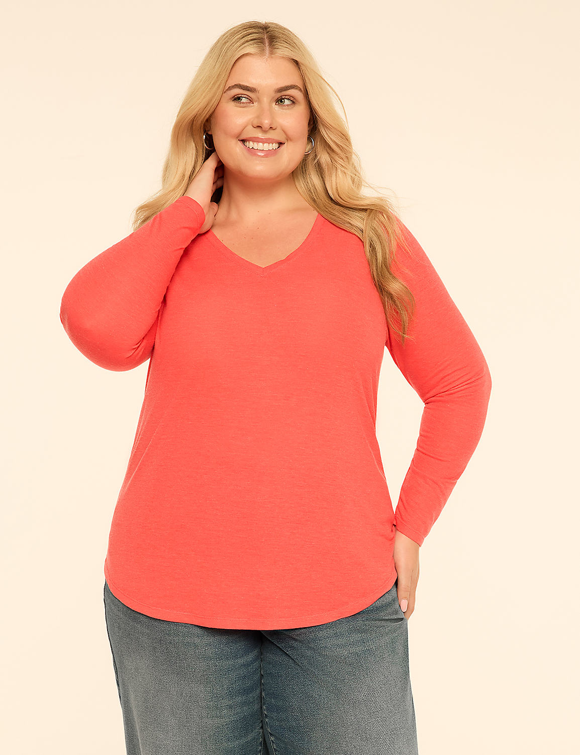 EveryWear Brushed Long-Sleeve V-Neck Tee - thumbnail 10