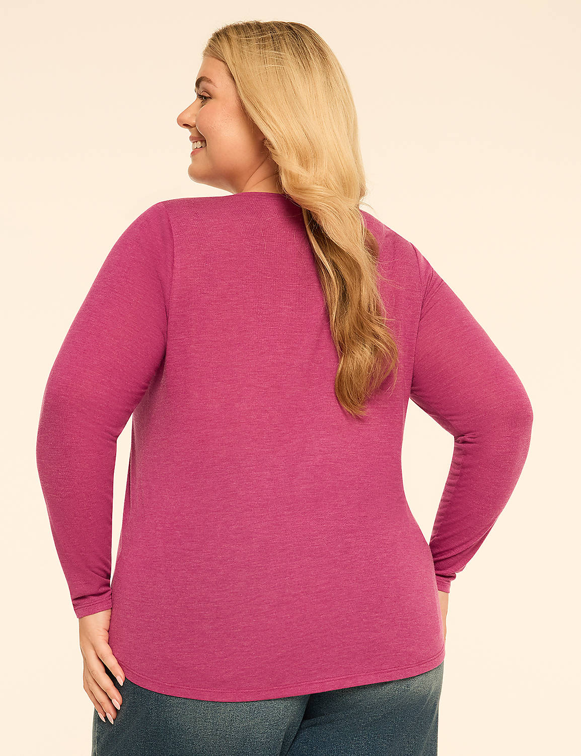 EveryWear Brushed Long-Sleeve V-Neck Tee - thumbnail 5