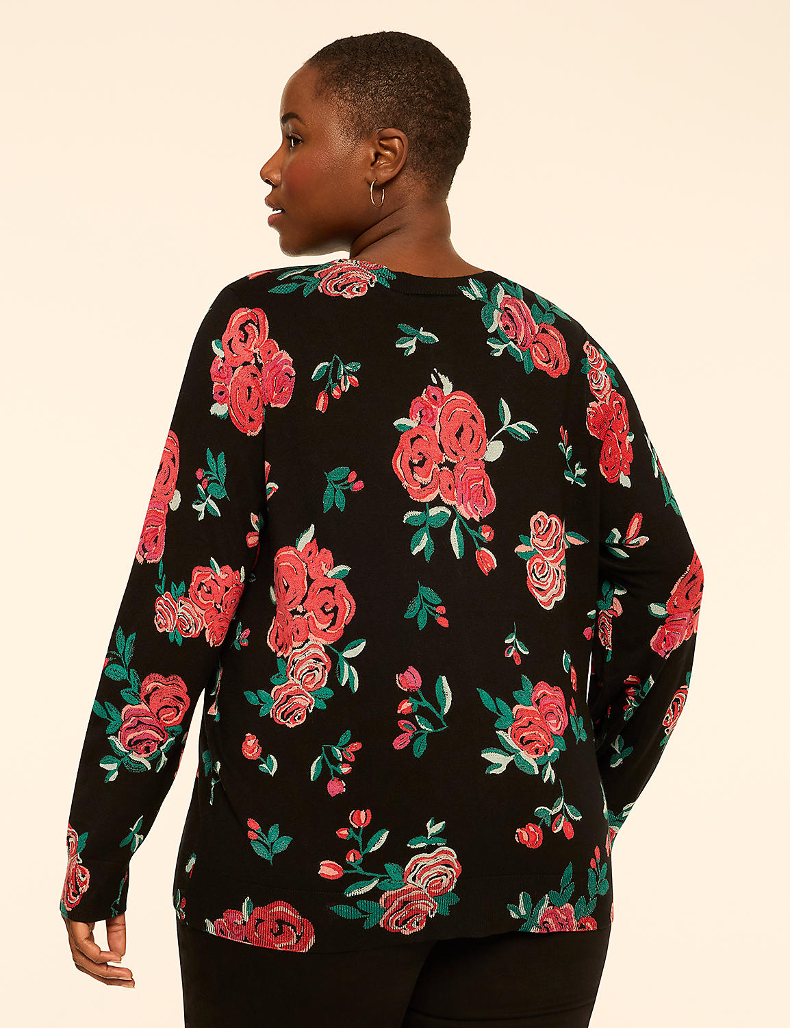 Floral Print Button-Front Cardigan - thumbnail 2