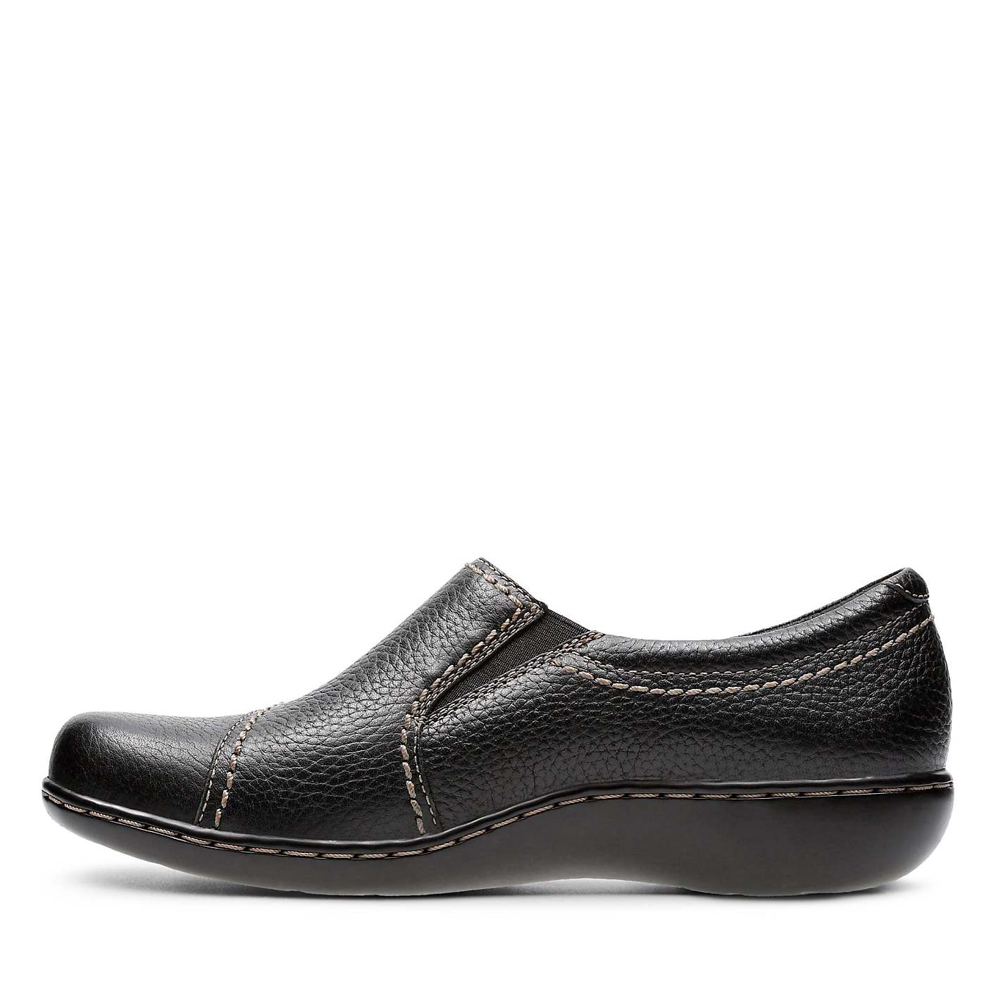 A single black leather slip-on shoe sits in the foreground against a plain white background. Product Image 2