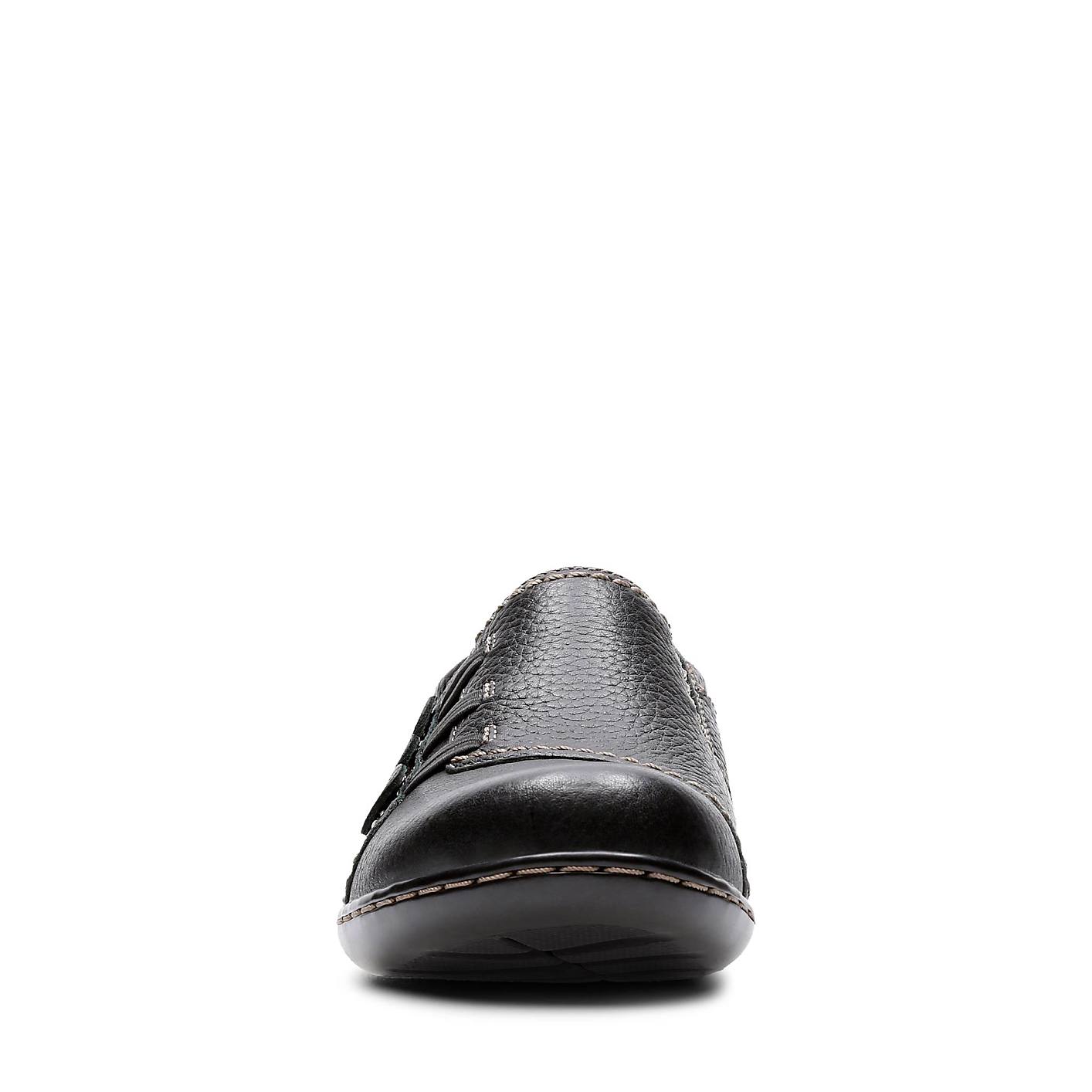 A single black leather shoe sits in the foreground against a plain white background. Product Image 4