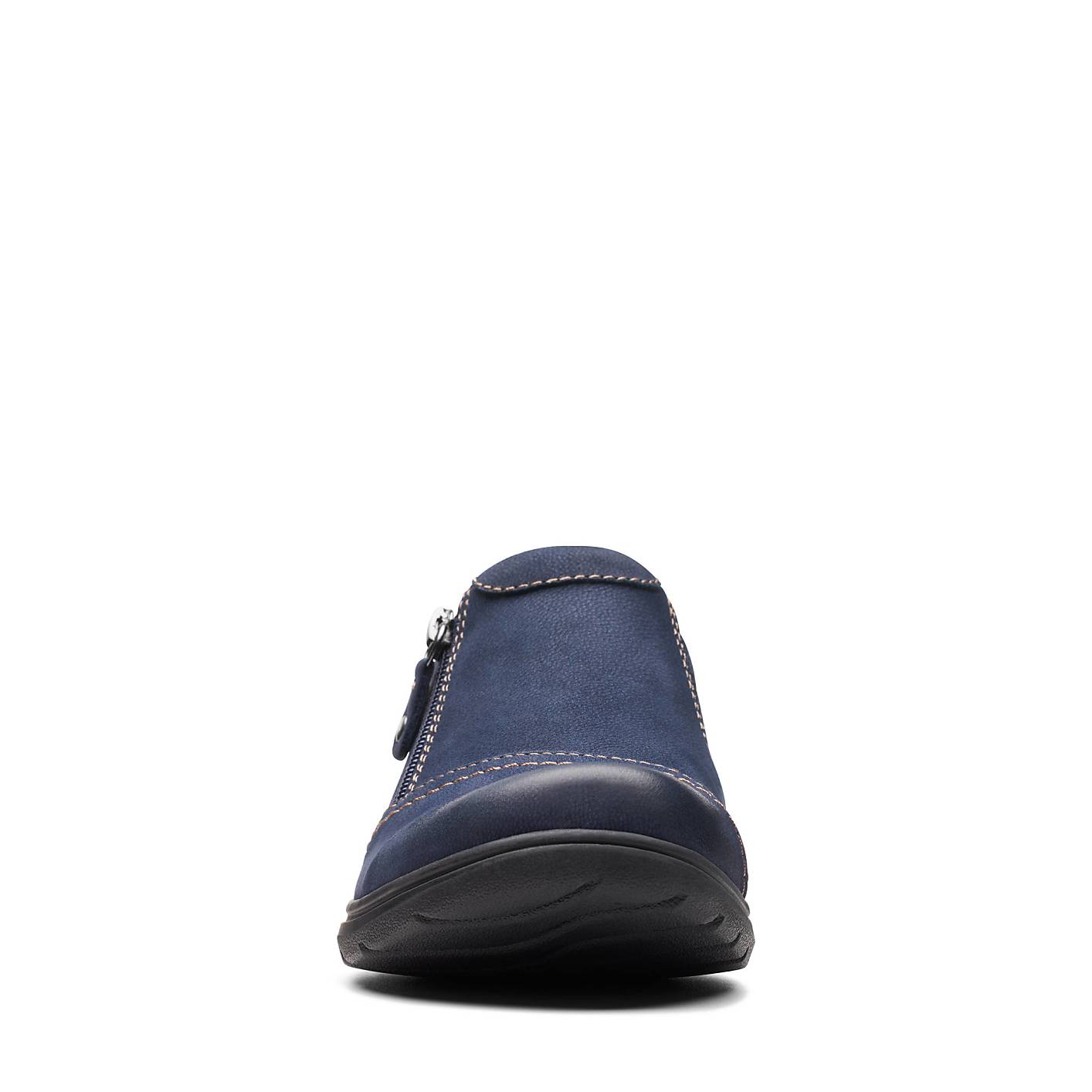 A single navy blue suede shoe sits in the foreground against a plain white background. Product Image 4