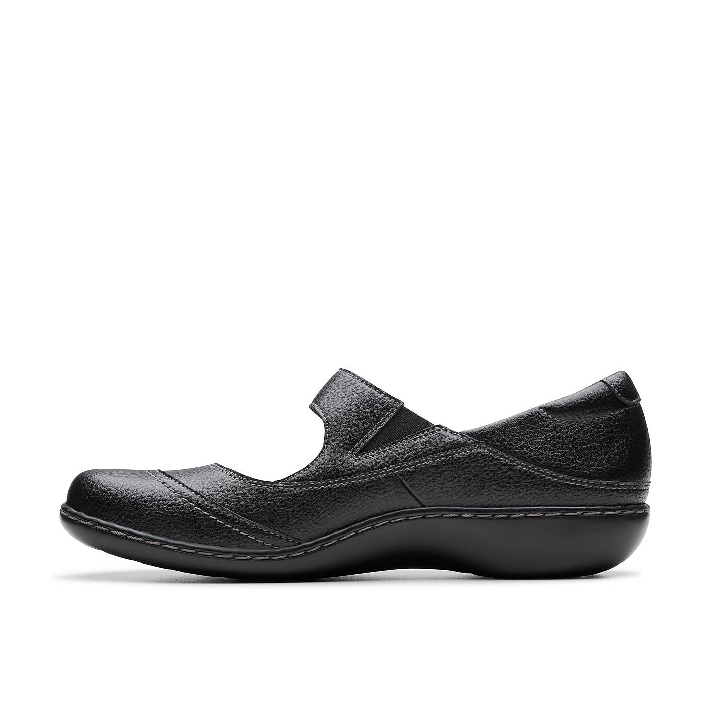 A single black leather shoe sits in the foreground against a plain white background. Product Image 3