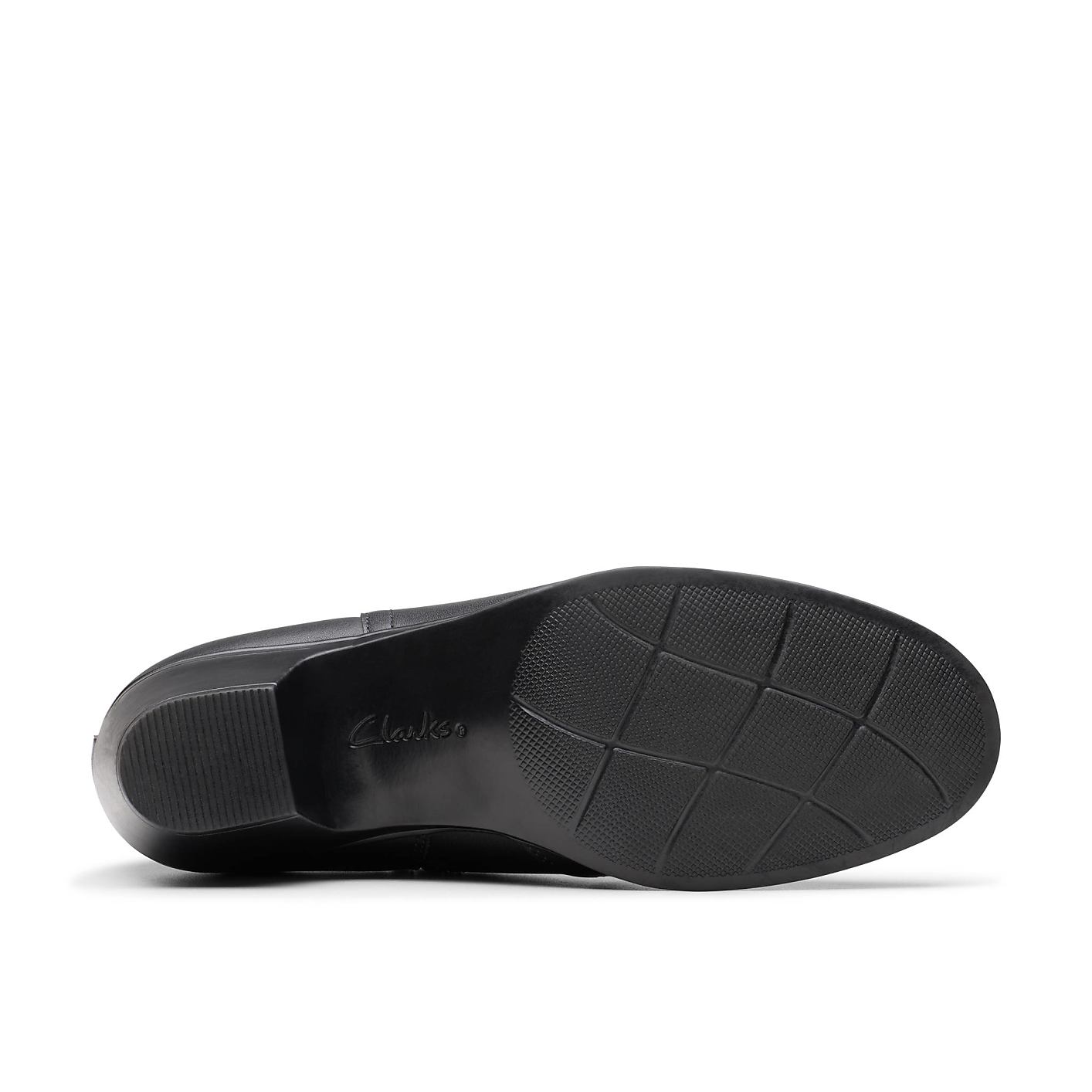 A black sock boot with a pointed toe and kitten heel stands against a plain white background. Product Image 4