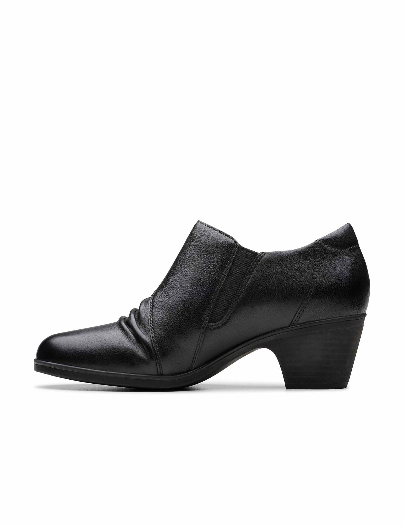 A black leather low-heeled shoe sits centered against a plain white background. Product Image 3
