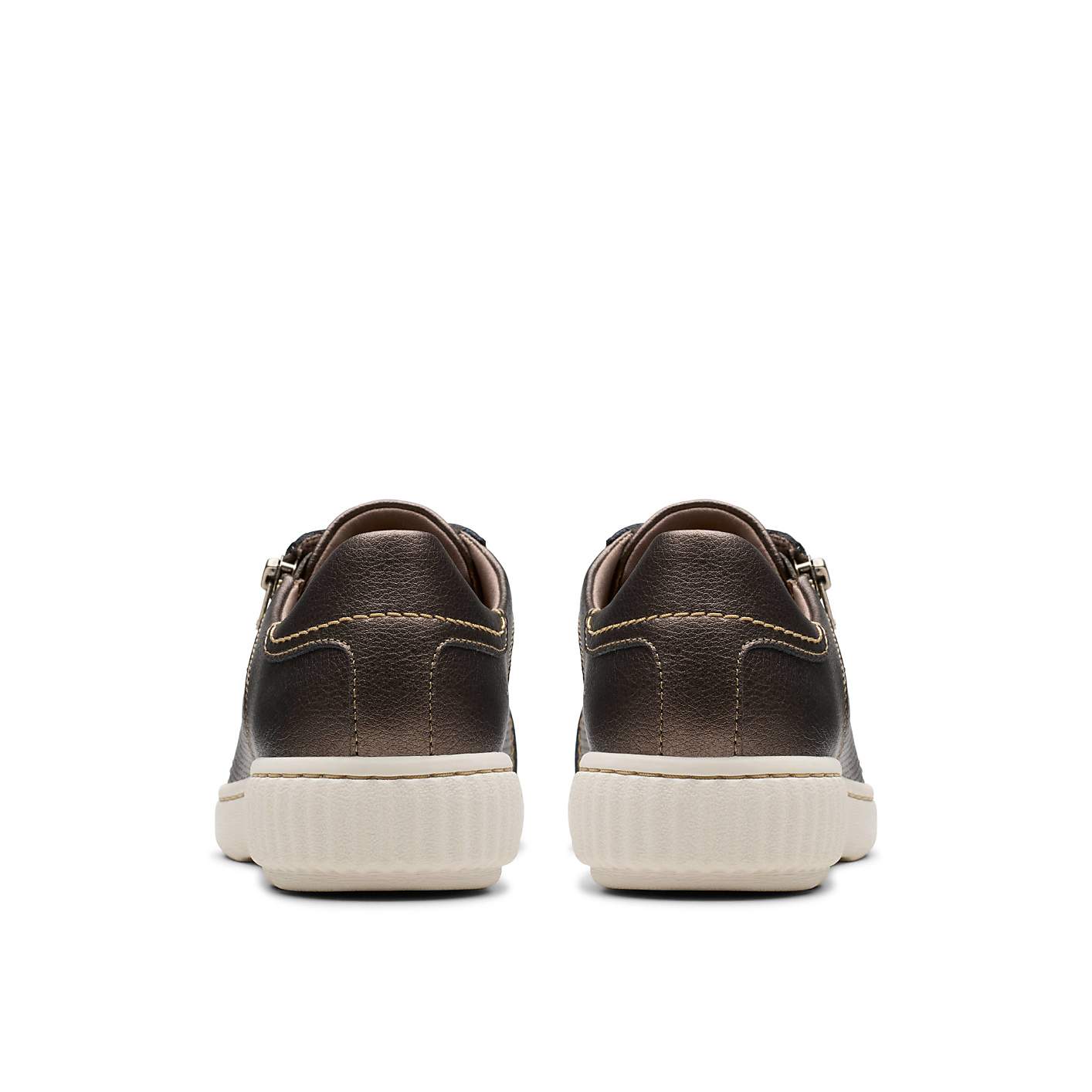 A pair of metallic brown sneakers with white soles are positioned side-by-side against a plain white background. Product Image 2