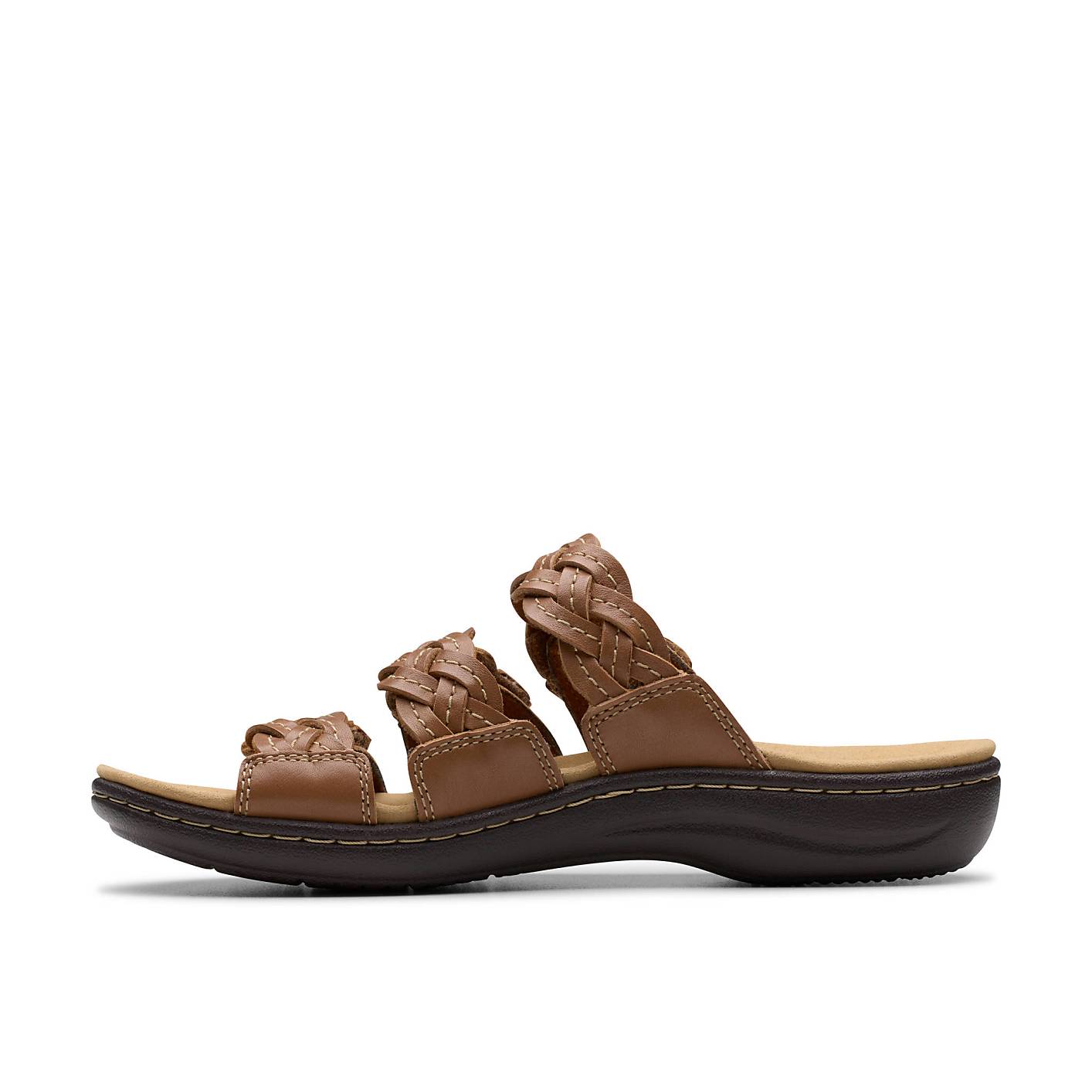 A brown braided strap sandal sits centered against a plain white background. Product Image 3