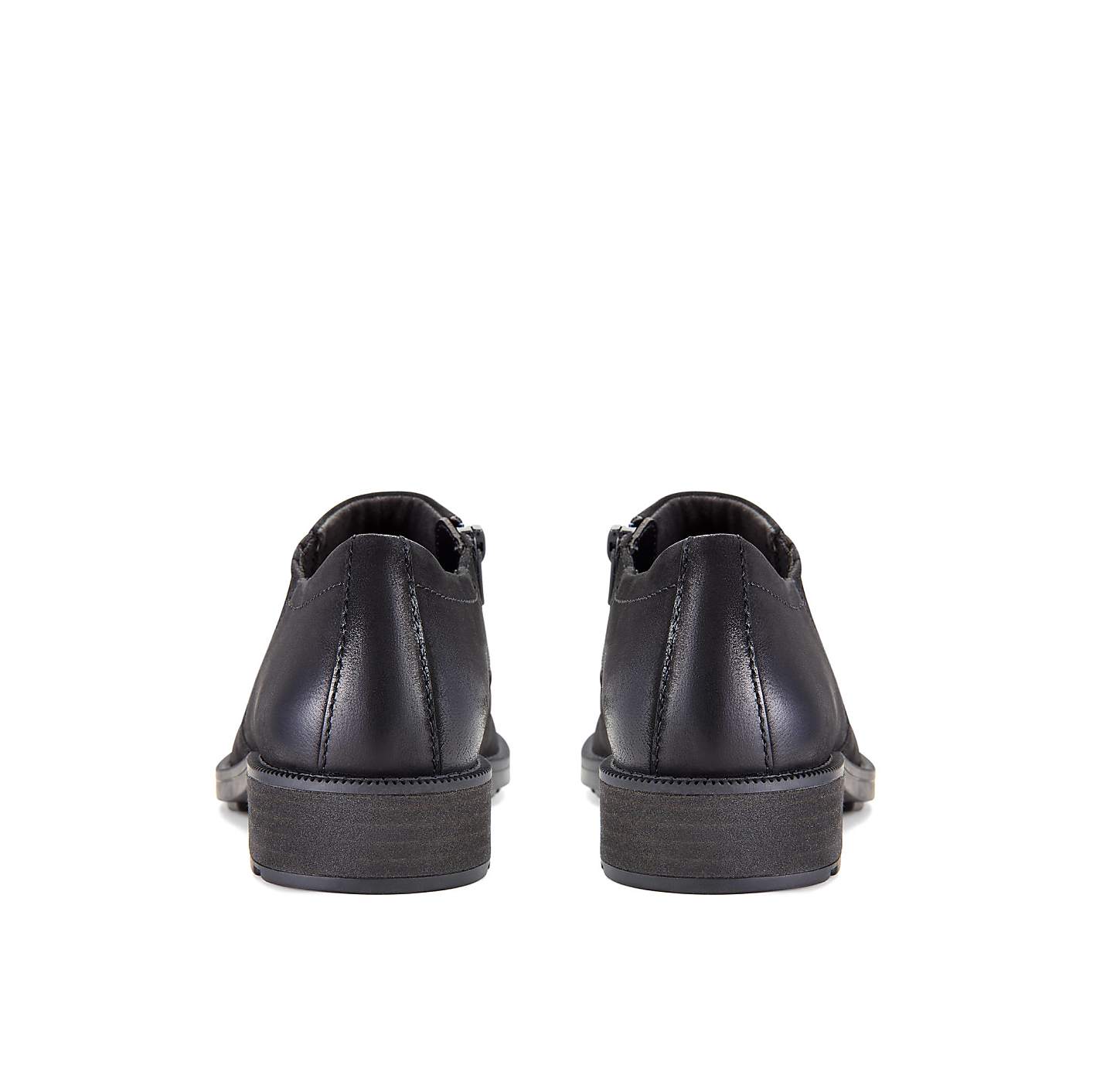 A pair of black leather shoes are positioned in the foreground against a plain white background. Product Image 5
