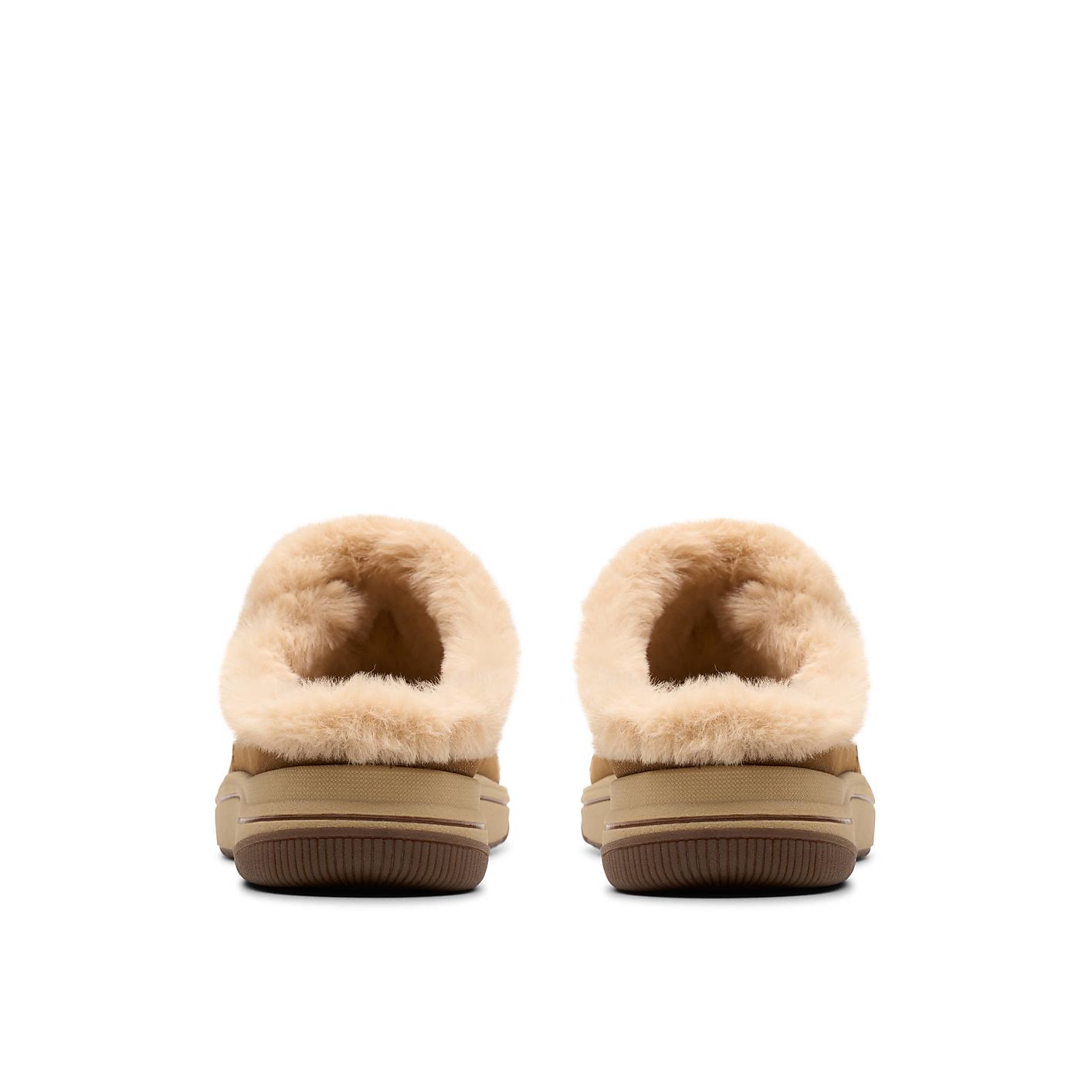 A pair of tan faux-fur slippers sits centered against a plain white background. Product Image 2