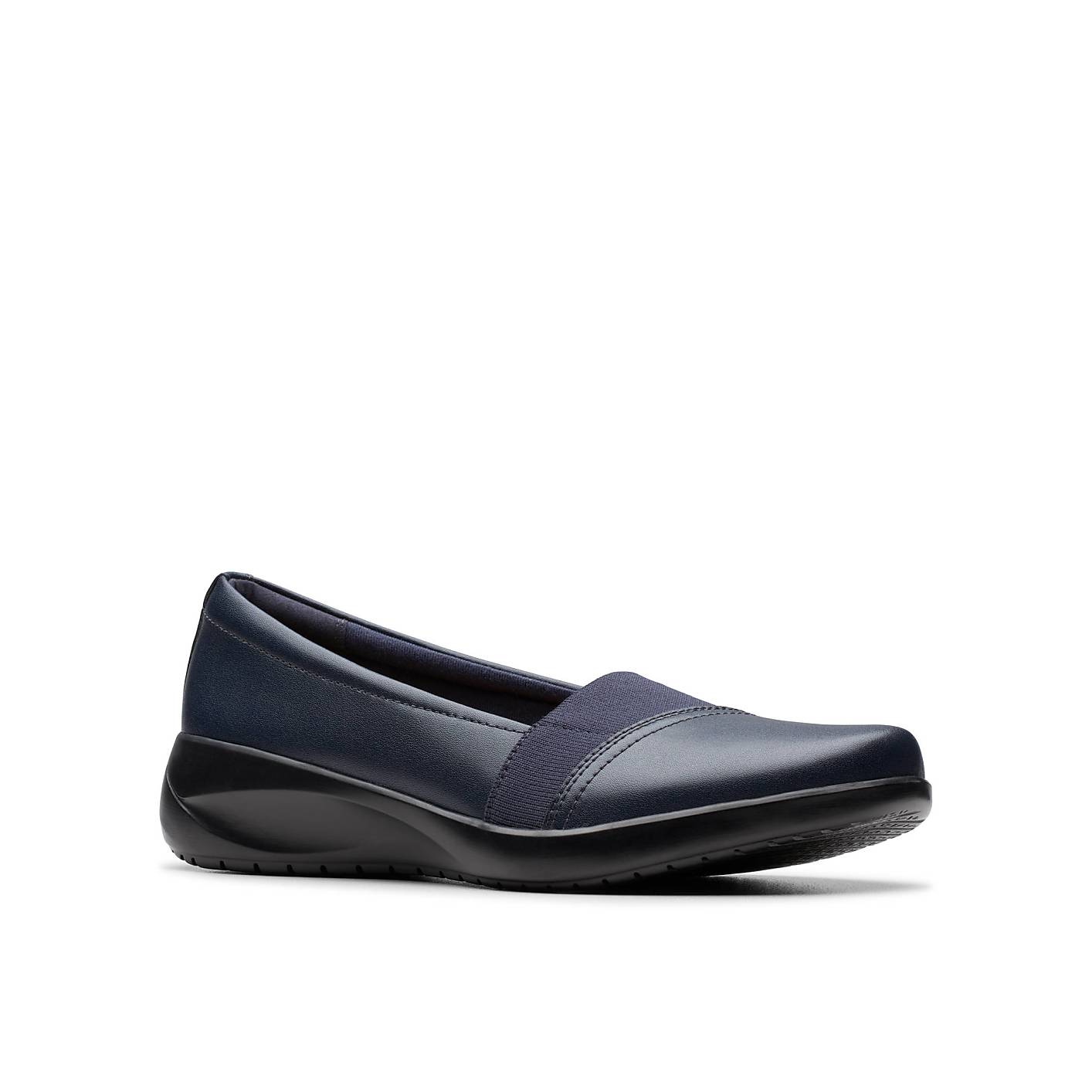 A single navy blue slip-on shoe sits centered against a plain white background. Product Image 5