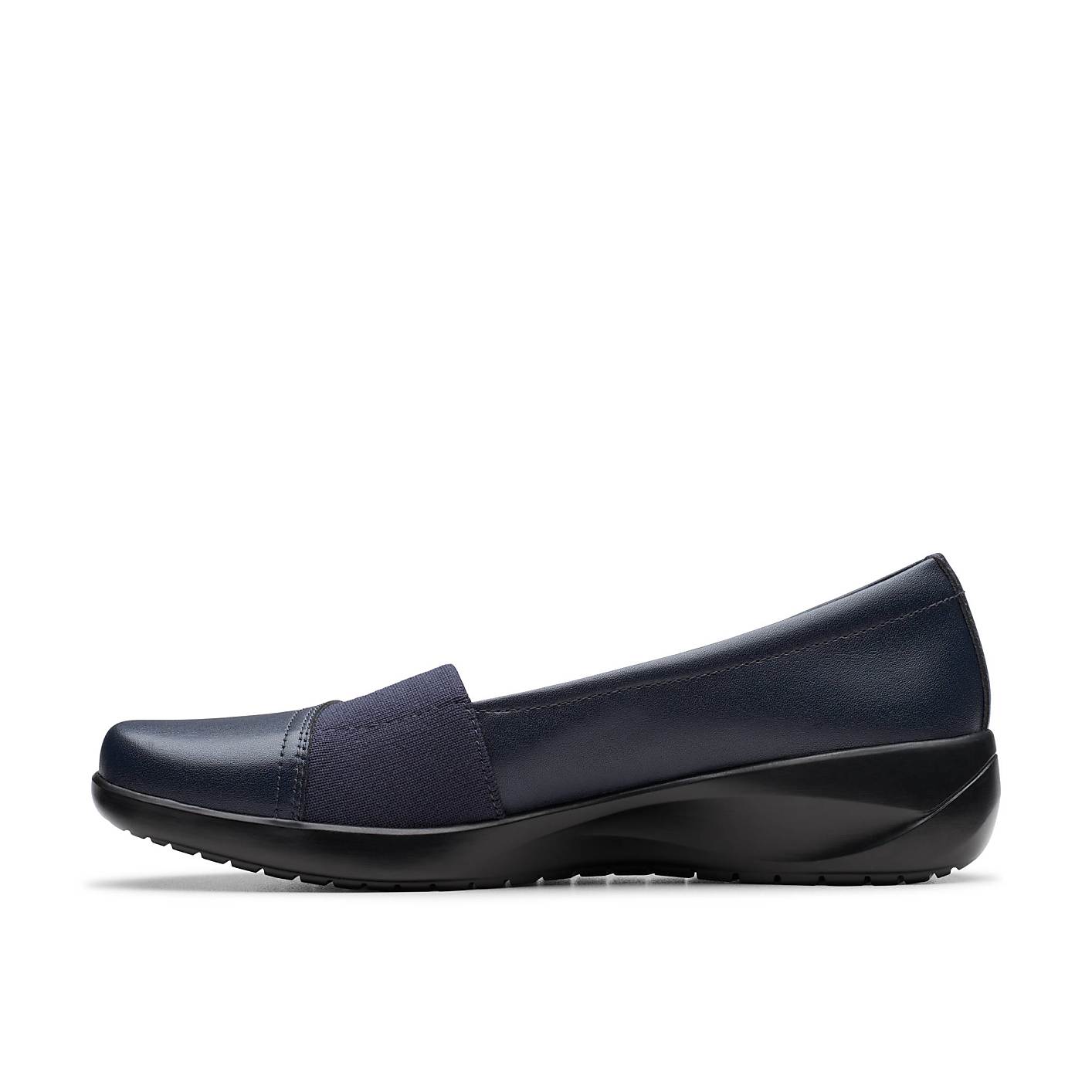A navy blue slip-on shoe sits in the foreground against a plain white background. Product Image 3