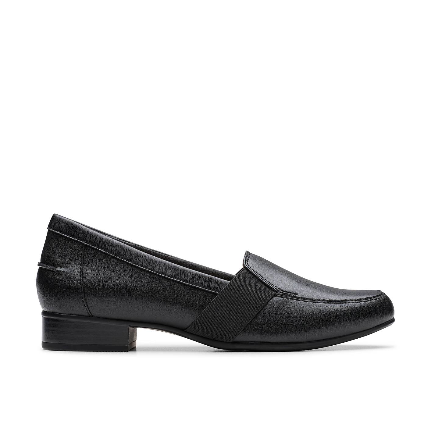 A single black leather loafer sits in the foreground against a plain white background. Product Image 1