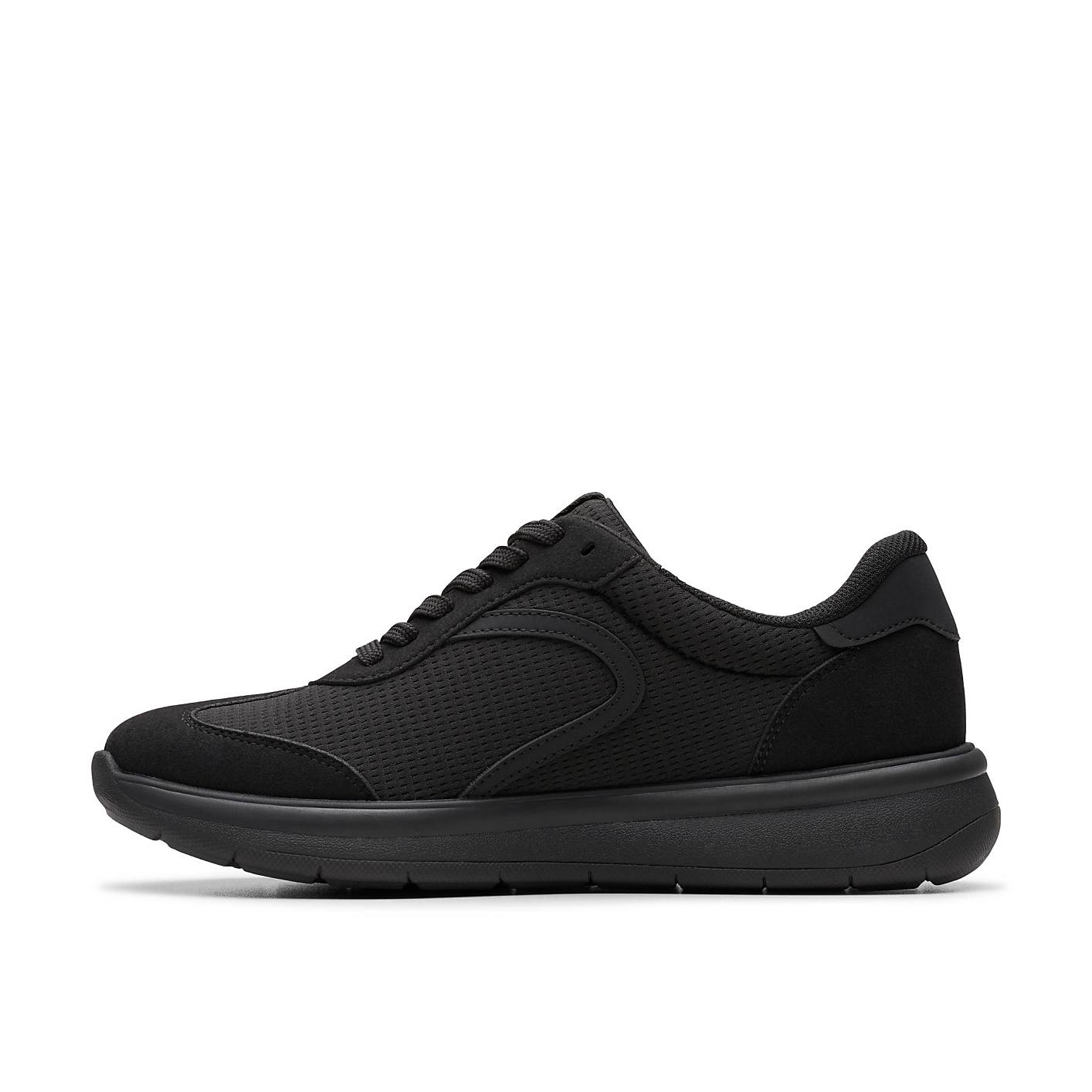 A single black athletic sneaker sits in the foreground against a plain white background. Product Image 3