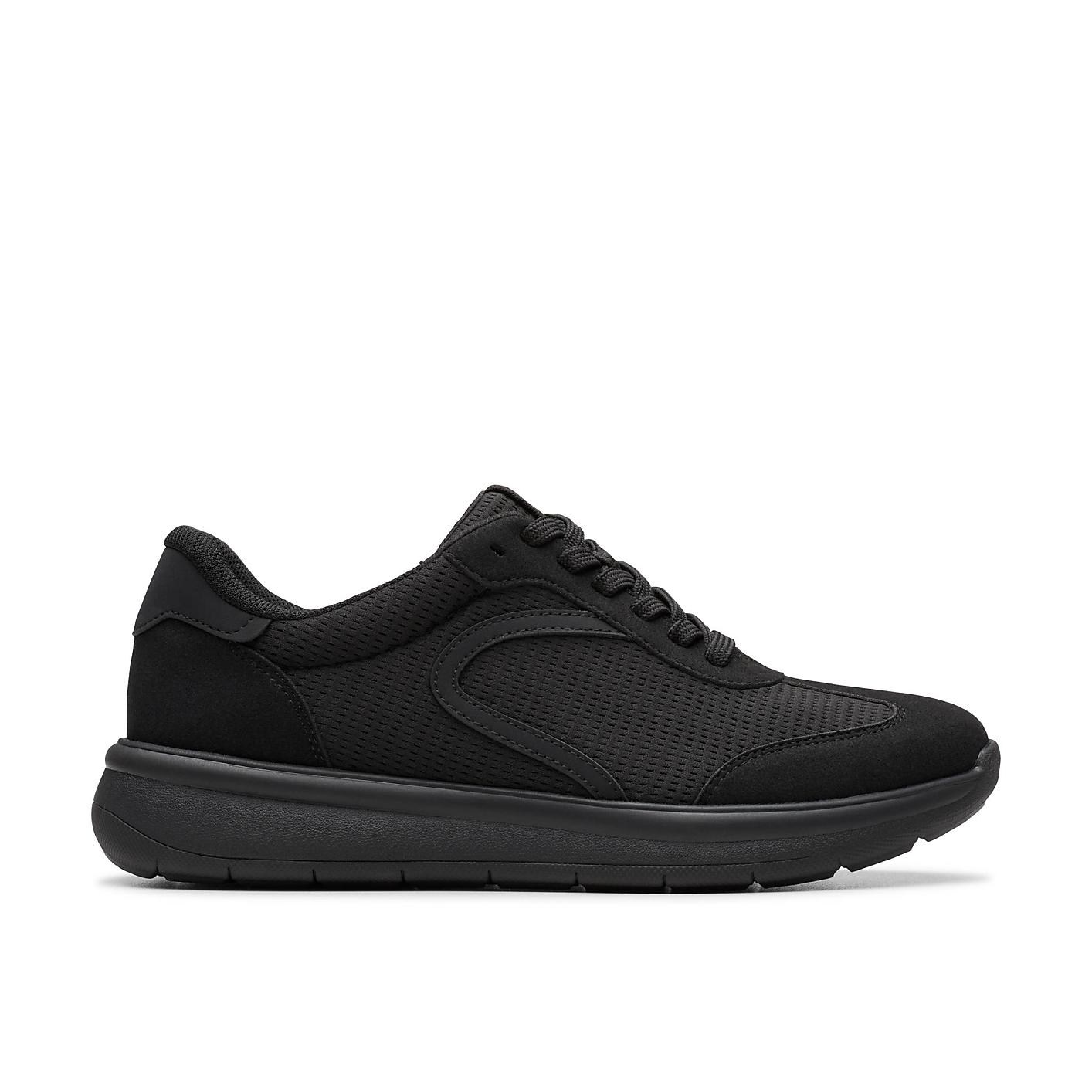 A single black sneaker sits in the foreground against a plain white background. Product Image 1
