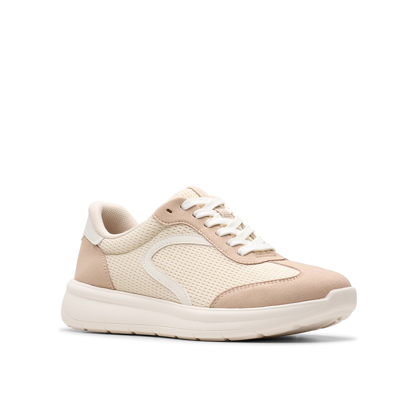 A beige and white sneaker sits centered against a plain white background. Product Image 5