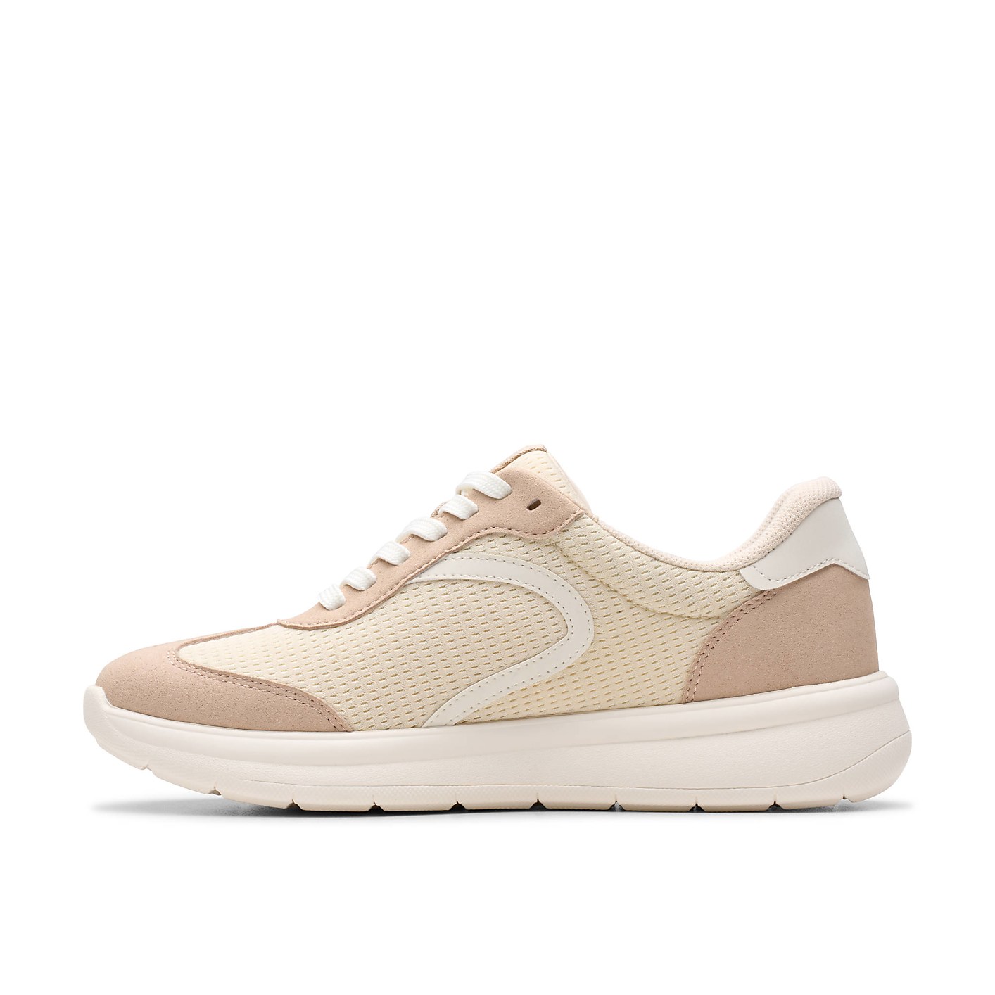 A beige mesh sneaker sits in the foreground against a plain white background. Product Image 3