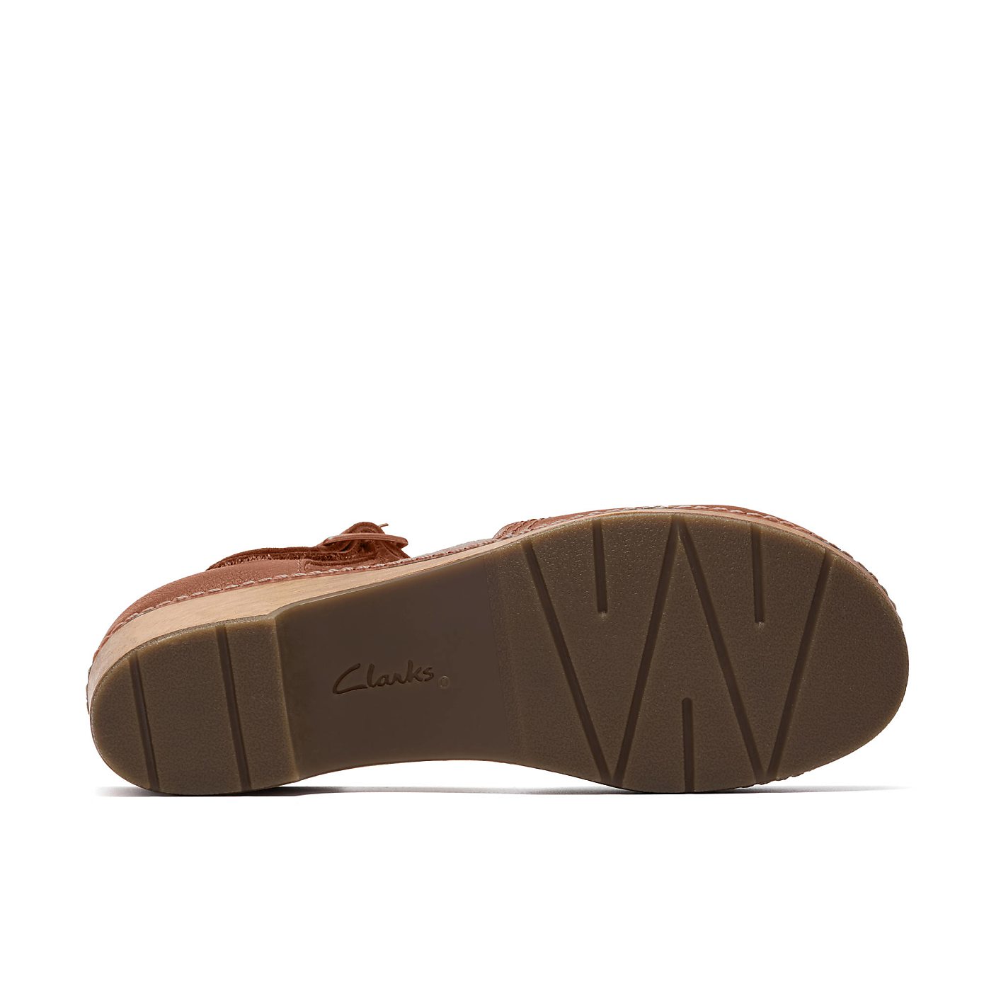 A brown Clarks shoe is positioned in the foreground against a plain white background. Product Image 4