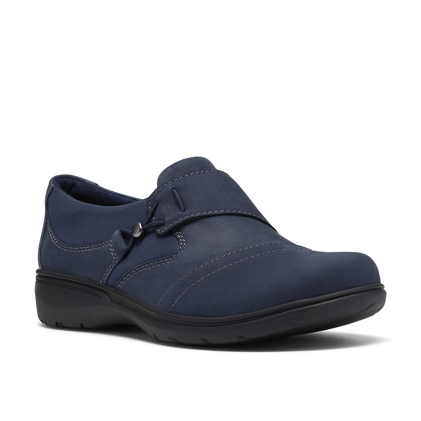 A single navy blue leather shoe sits centered against a plain white background. Product Image 5