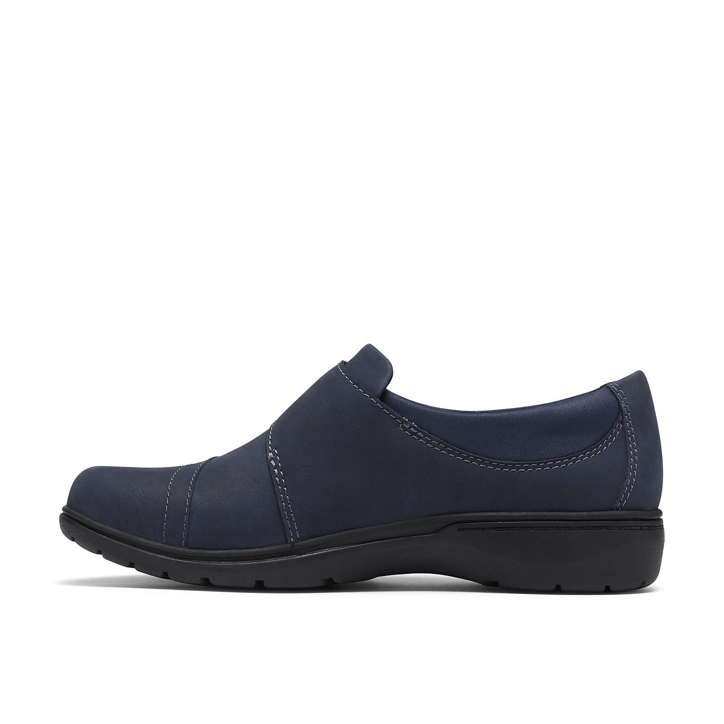 A single navy blue slip-on shoe sits in the foreground against a plain white background. Product Image 3