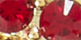 Red Pave & Beaded Hoop Earring 2-Pack